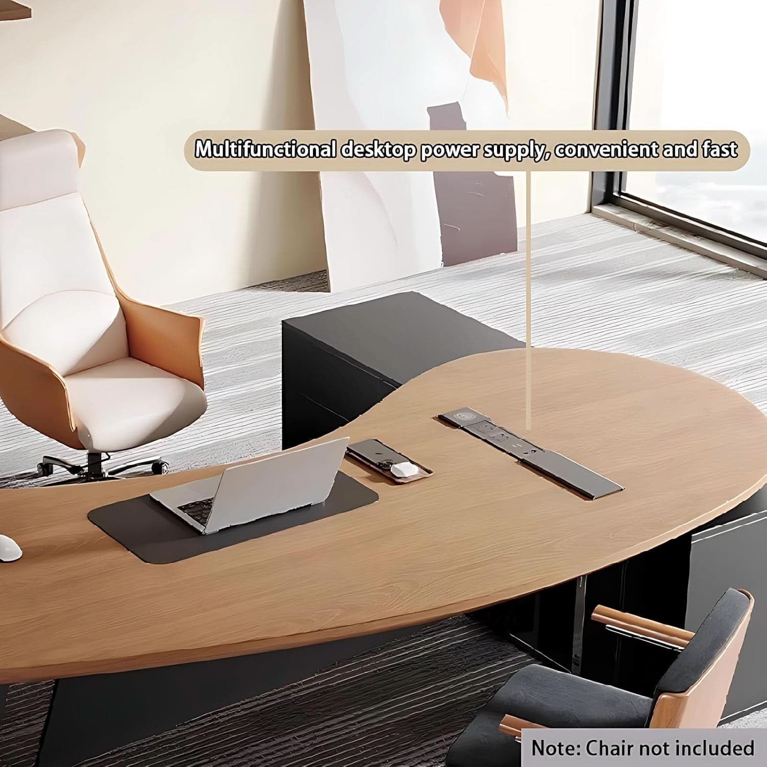 80-Inch Solid Wood L-Shaped Executive Desk
