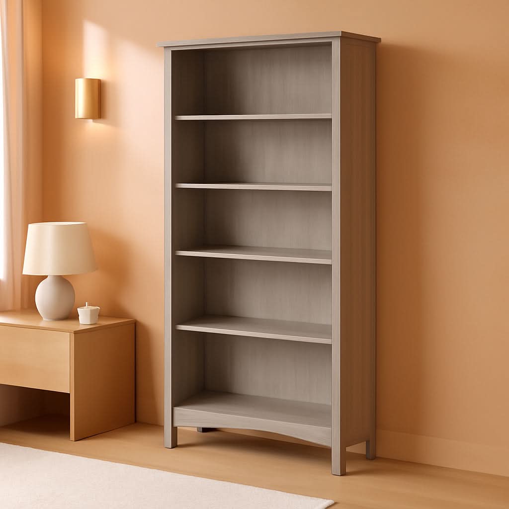 Salinas 63 Inch High Bookcase Driftwood Gray Modern