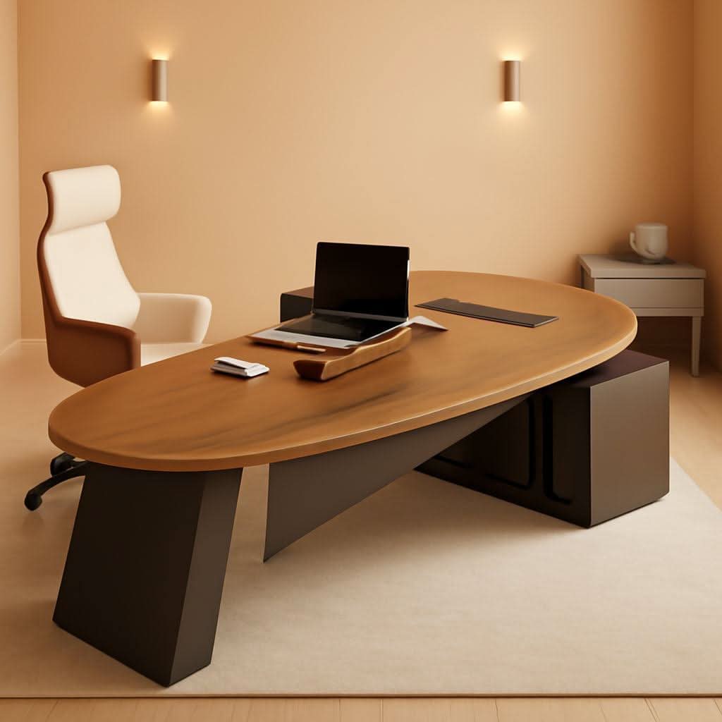 80-Inch Solid Wood L-Shaped Executive Desk