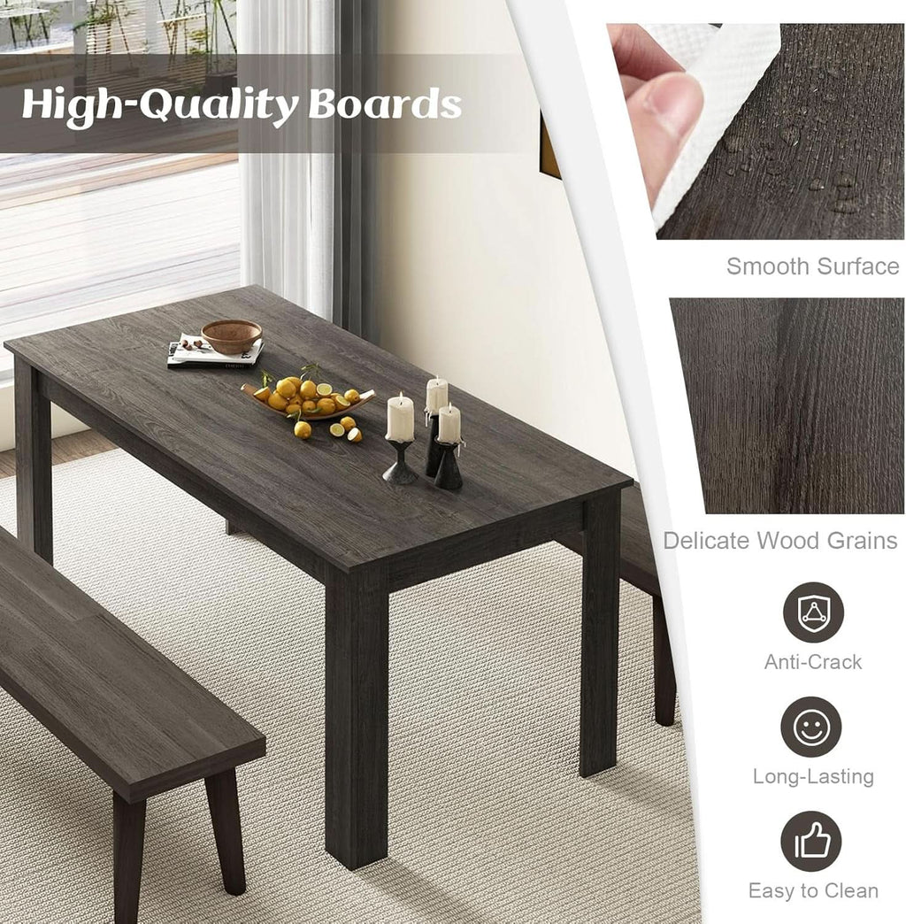 63 Inch Wood Dining Table For 4 To 6 People Grey Ideal For Dining Room