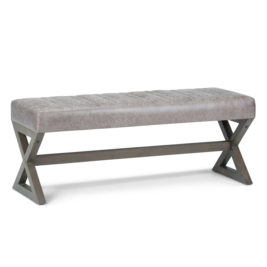 Salinger - Large Ottoman Bench - Distressed Grey Taupe