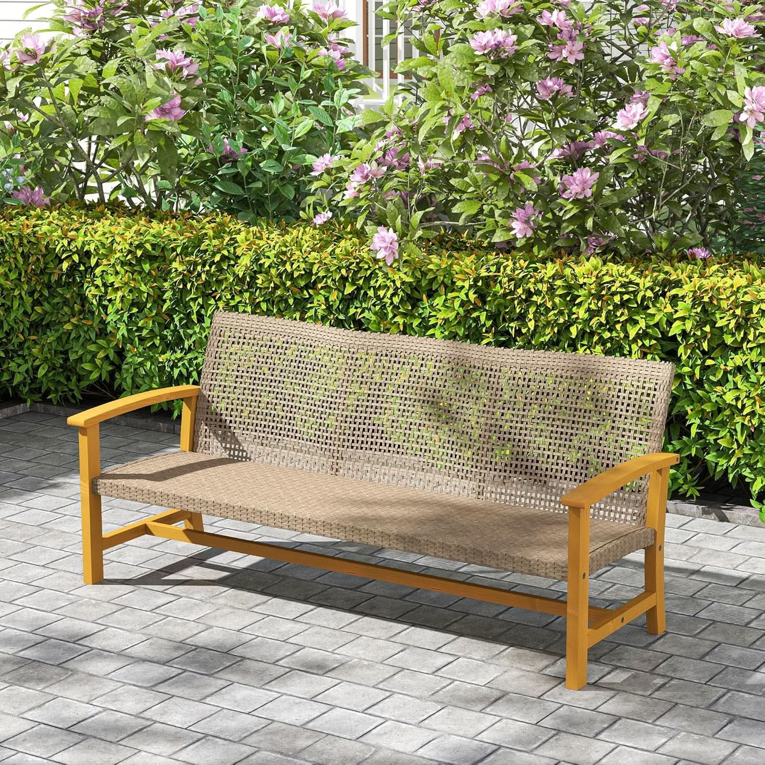 Wicker Outdoor Sofa for Three