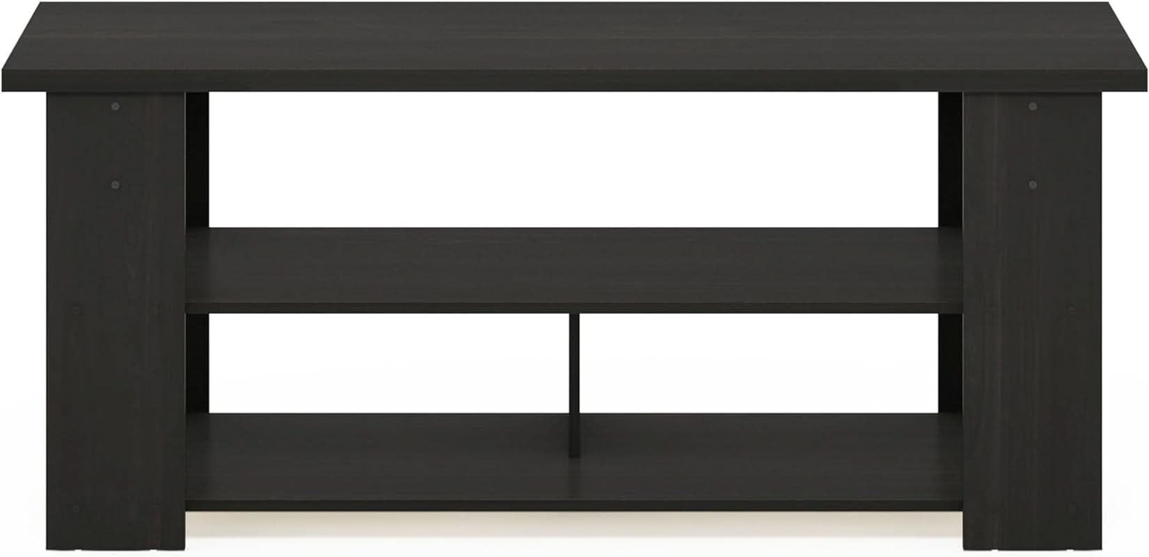 Jaya Espresso TV Stand For 50 Inch Screens Open Shelves