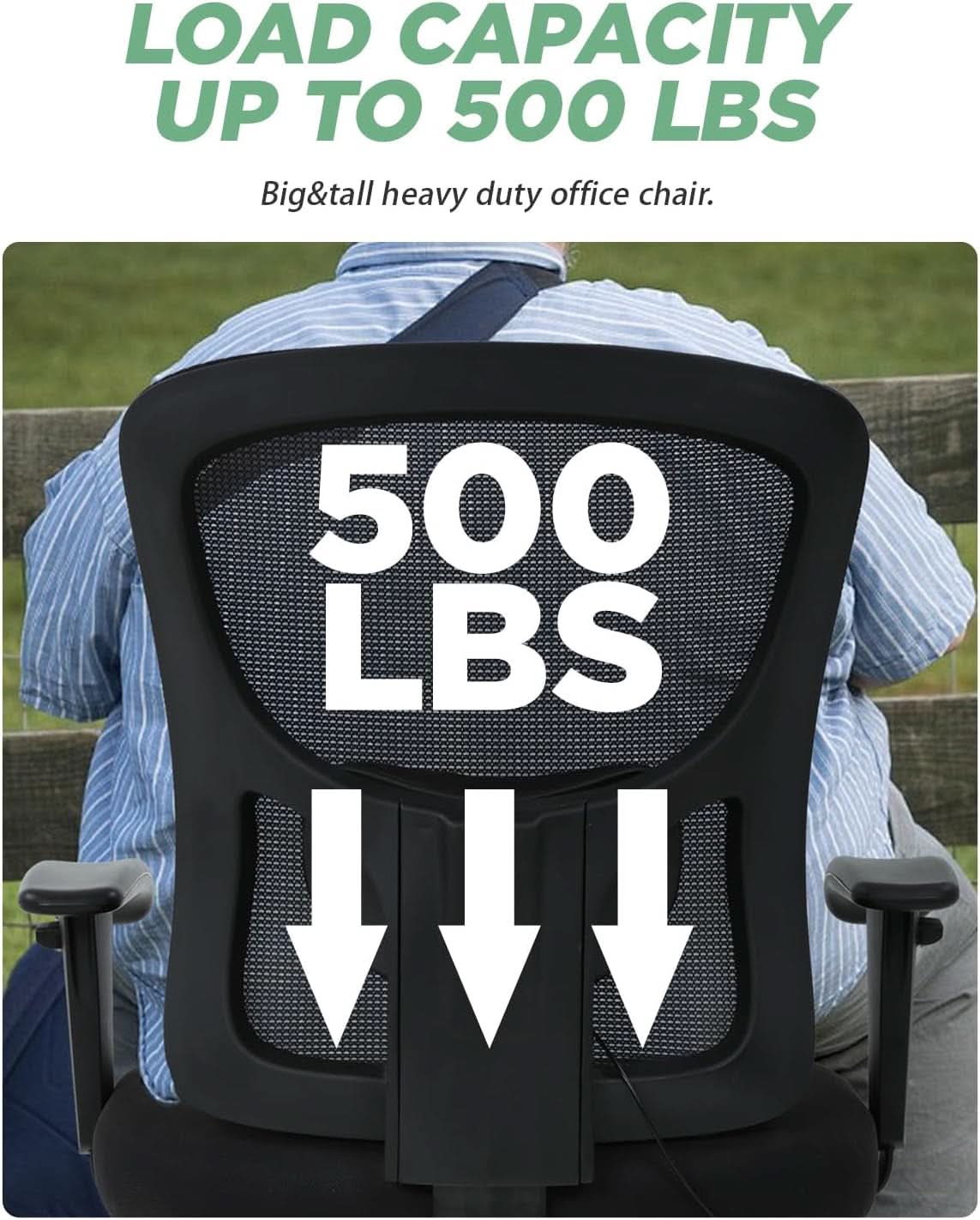 Big And Tall Office Chair 500 Pound Capacity Lumbar Support