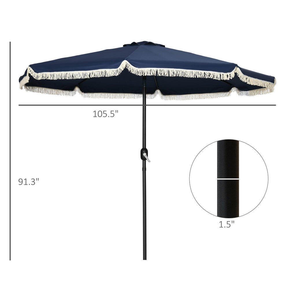 Outsunny 9ft Patio Umbrella with Push Button Tilt and Crank