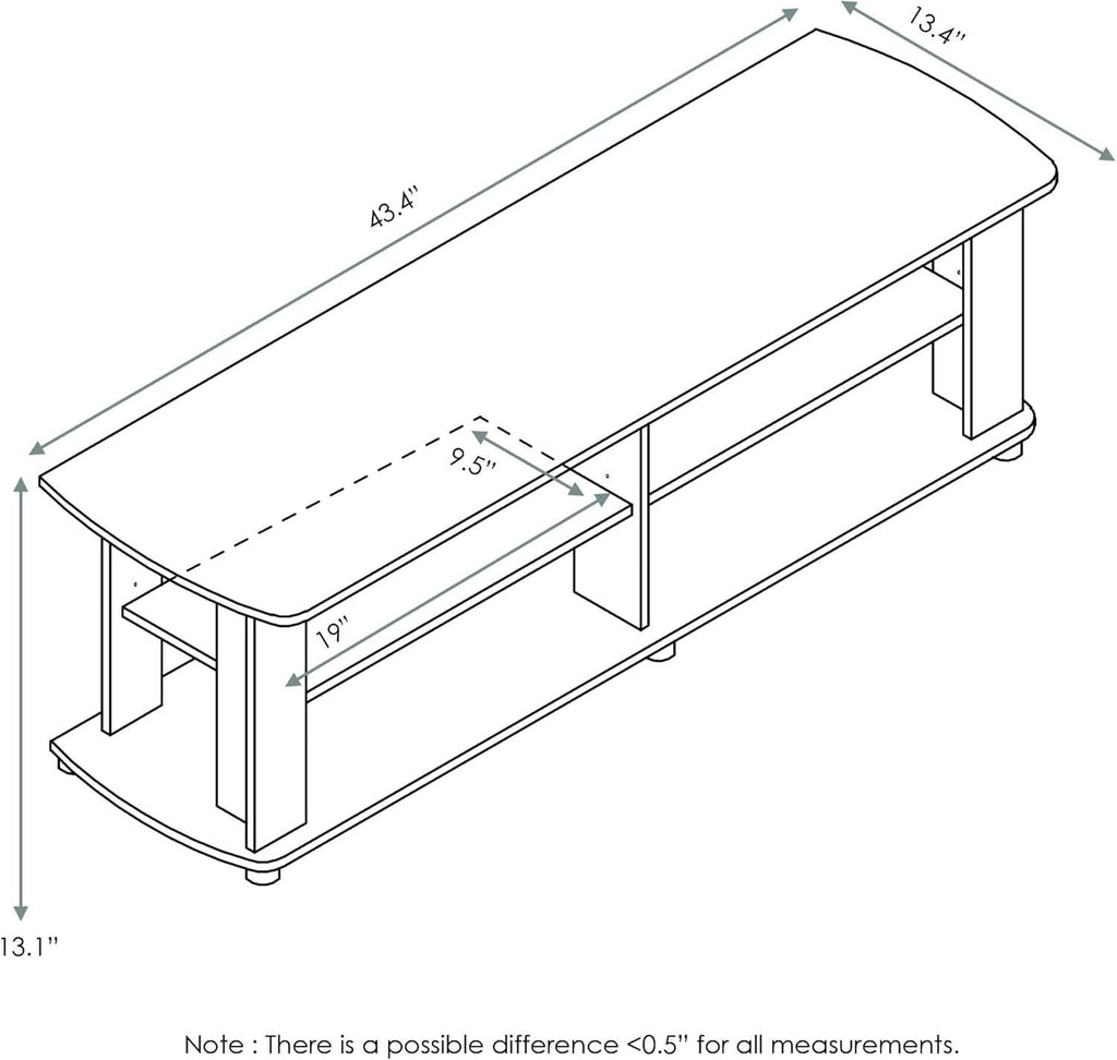 Nelly Dark Walnut Entertainment Center TV Stand 43.3W x 13.4H