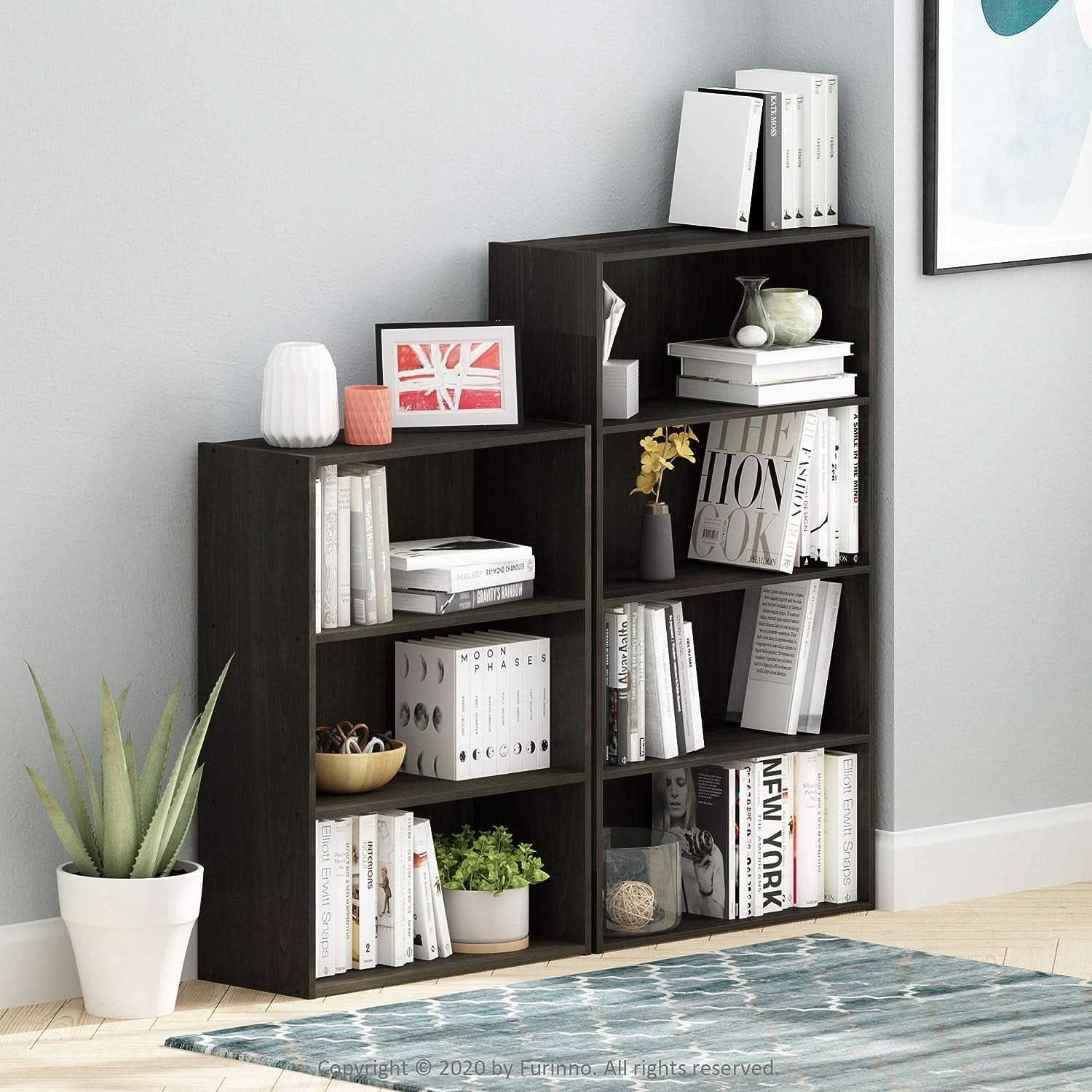 Pasir 3 Tier Open Shelf Bookcase In Espresso Finish