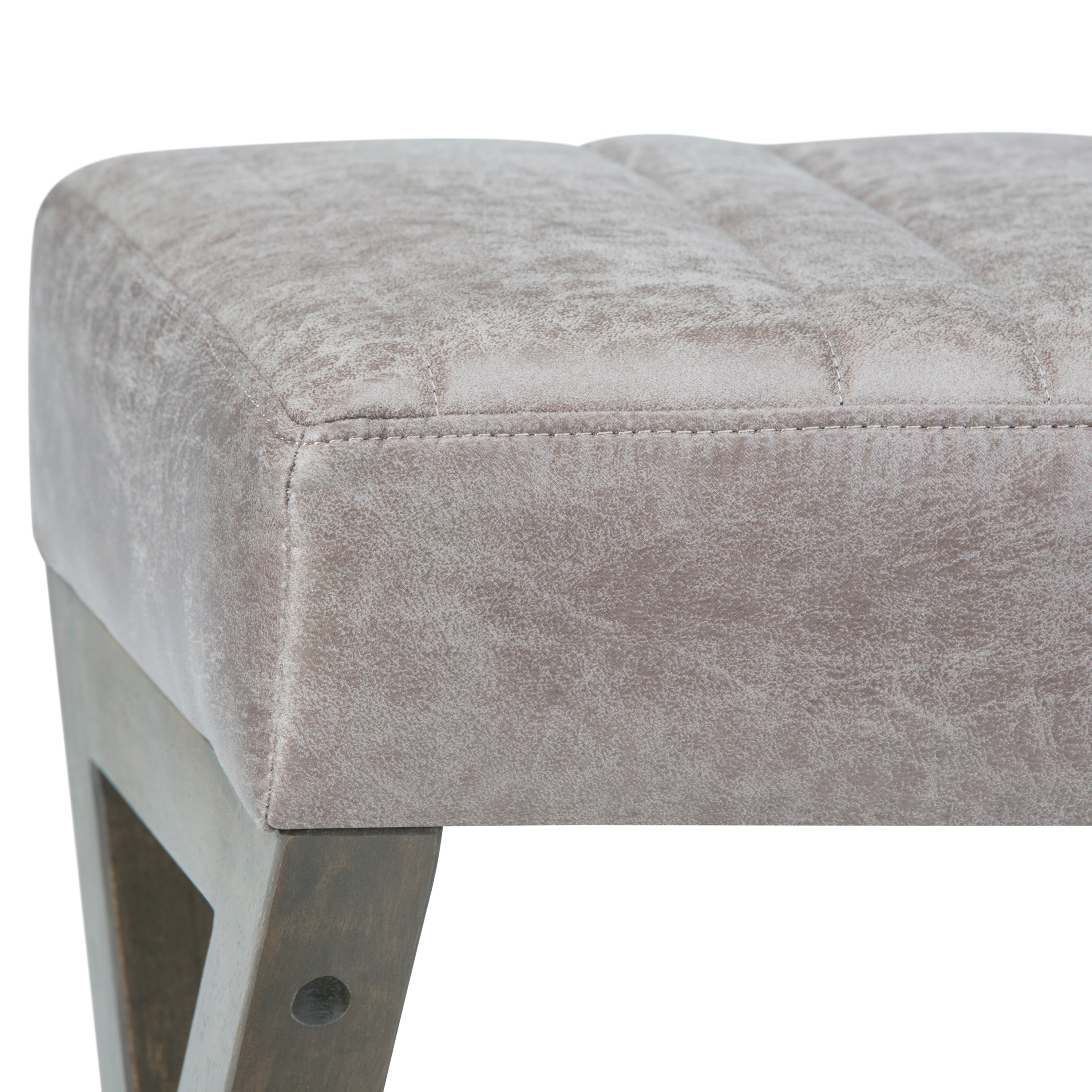 Salinger - Large Ottoman Bench - Distressed Grey Taupe