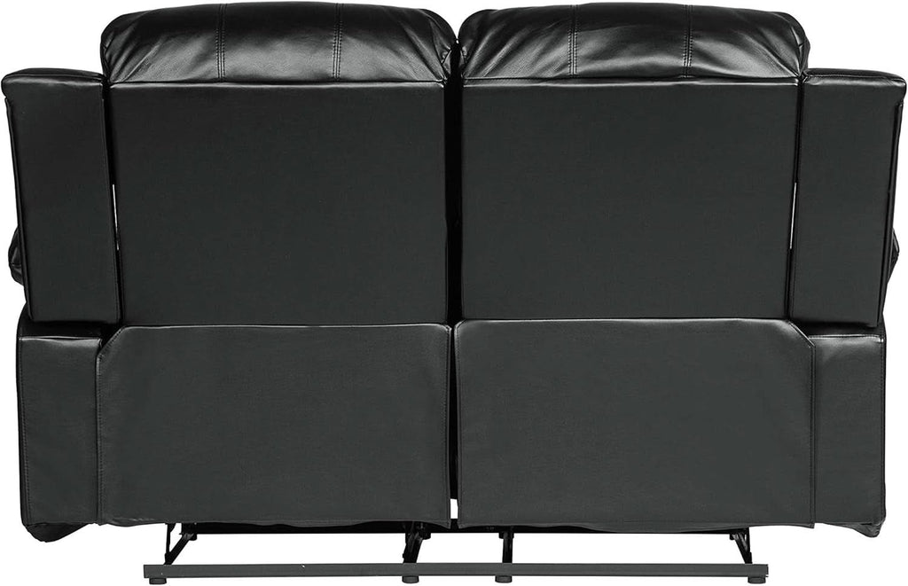 62.5 Inch Black Wall Hugger Recliner Loveseat Modern