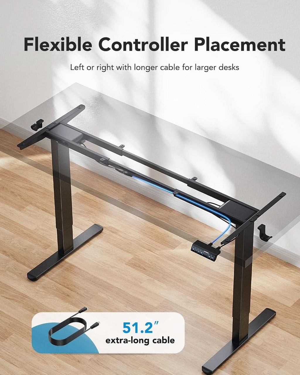 Electric Height Adjustable Desk Frame with Dual Motors