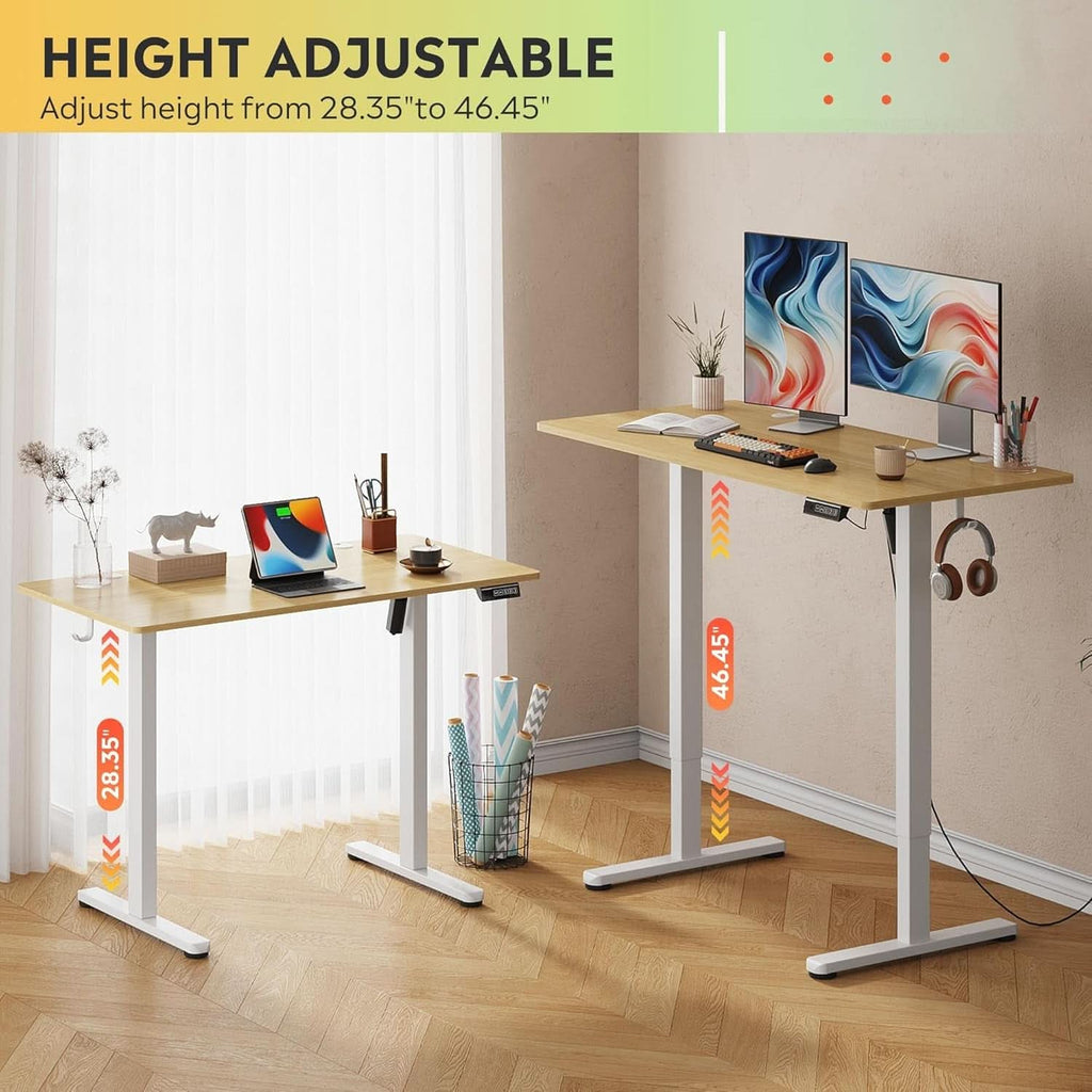 Electric Height Adjustable Standing Desk with Phone Holder
