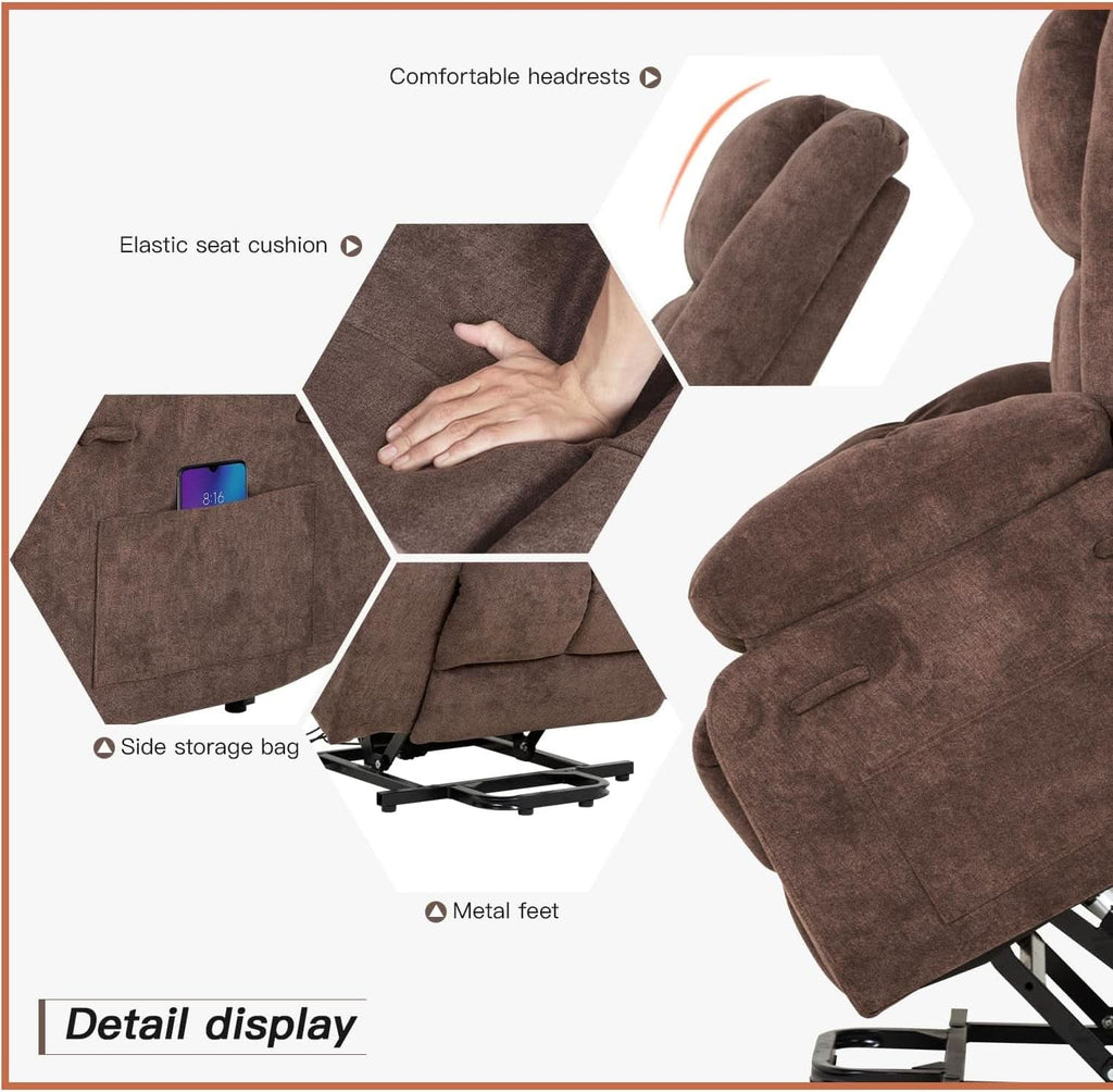 Electric Power Lift Recliner Chair With Massage And Heat
