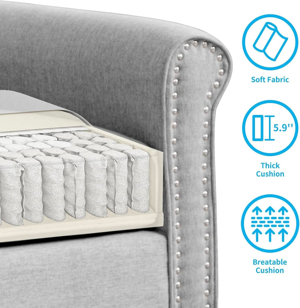 Light Grey Sofa, Loveseat, and Chair Set