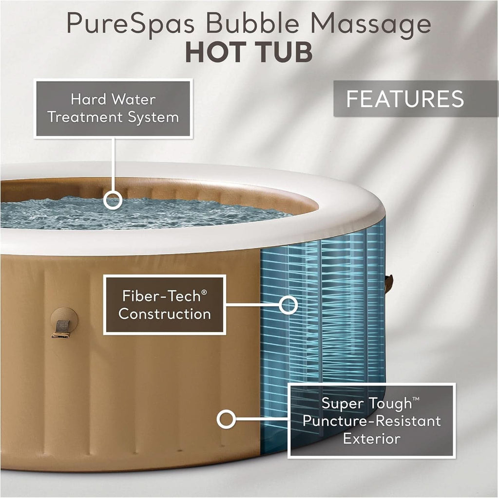 6 Person Inflatable Hot Tub With 140 Bubble Jets Spa
