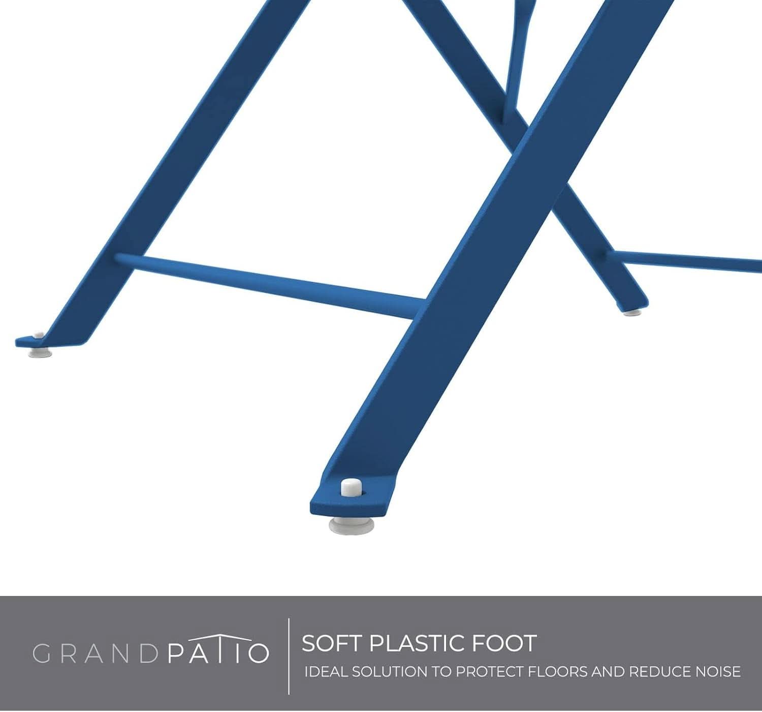 Peacock Blue Folding Patio Bistro Set 3 Piece Outdoor