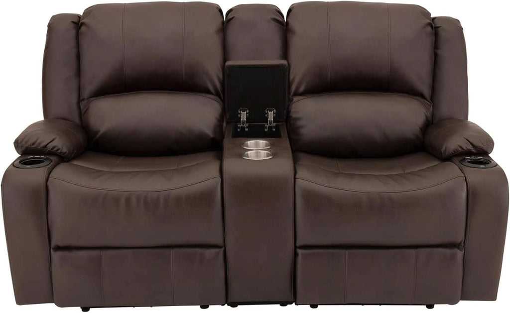 Powered Wall Hugger RV Recliner Sofa Loveseat 67In Chestnut