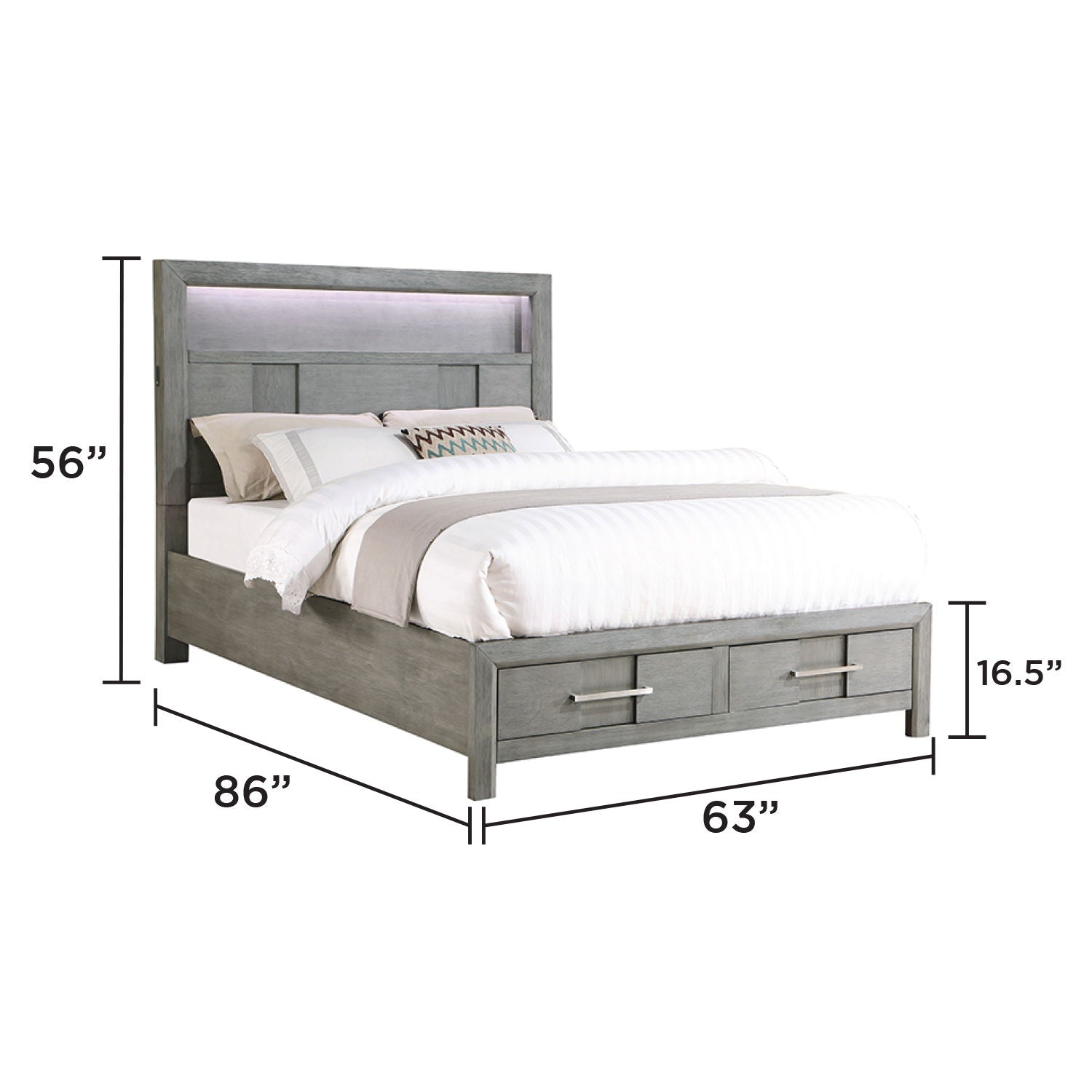 Kenzo LED Storage Bedroom Set