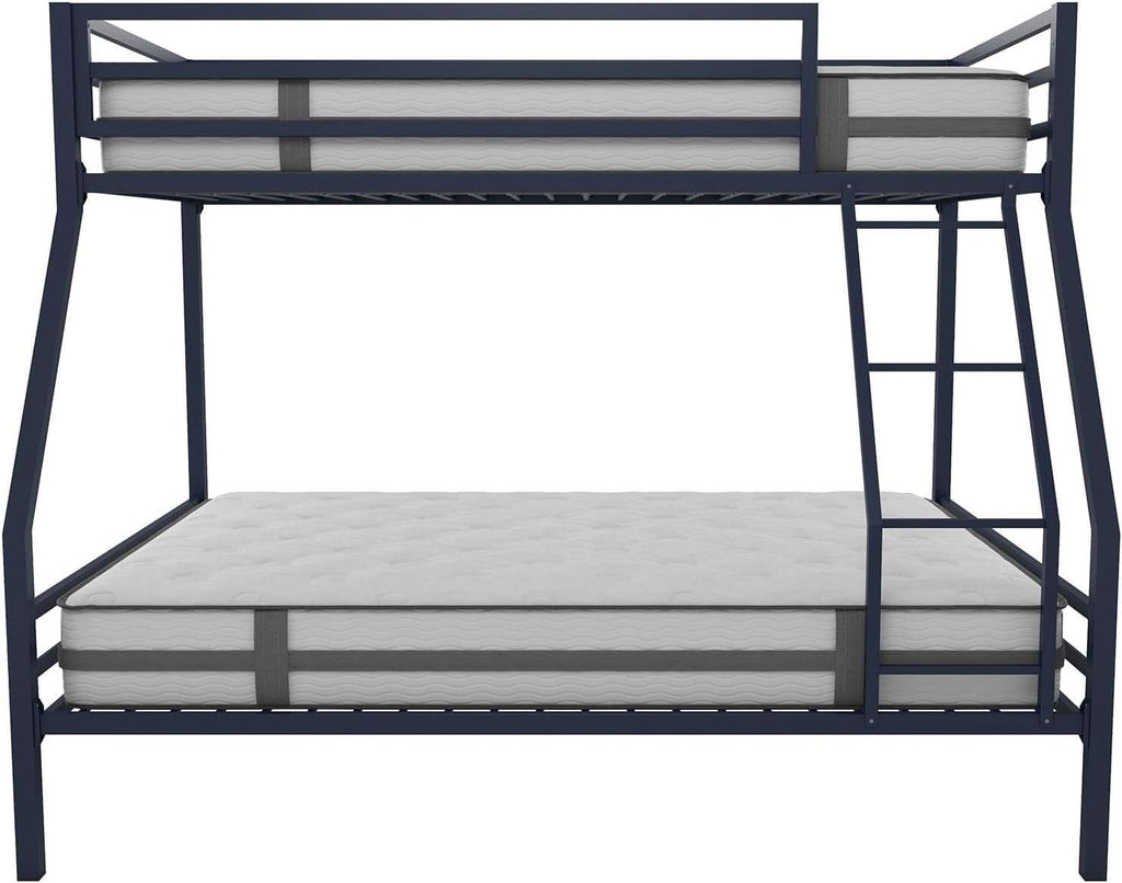 Maxwell Twin-Over-Full Metal Bunk Bed Navy Blue With Ladder