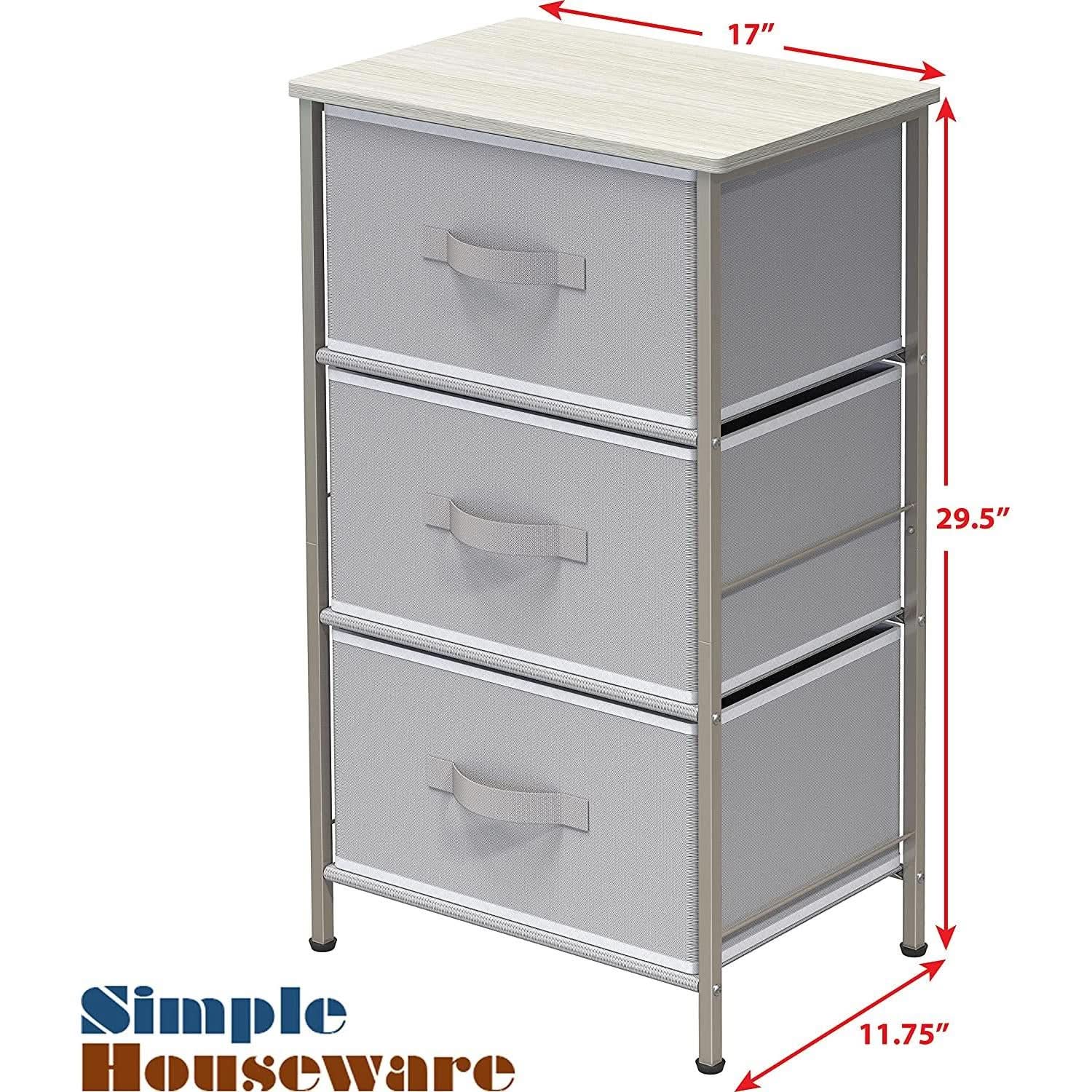 Three Tier Nightstand With Metal Frame And Black MDF Top