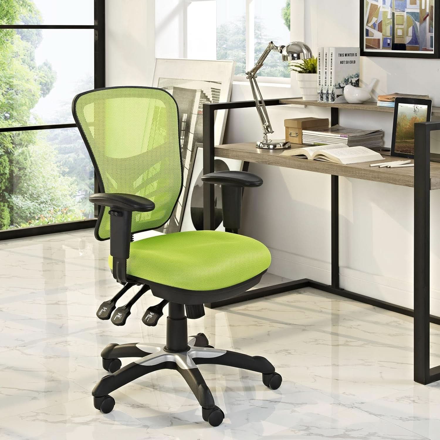 Articulate Ergonomic Green Mesh Office Chair For Long Hours
