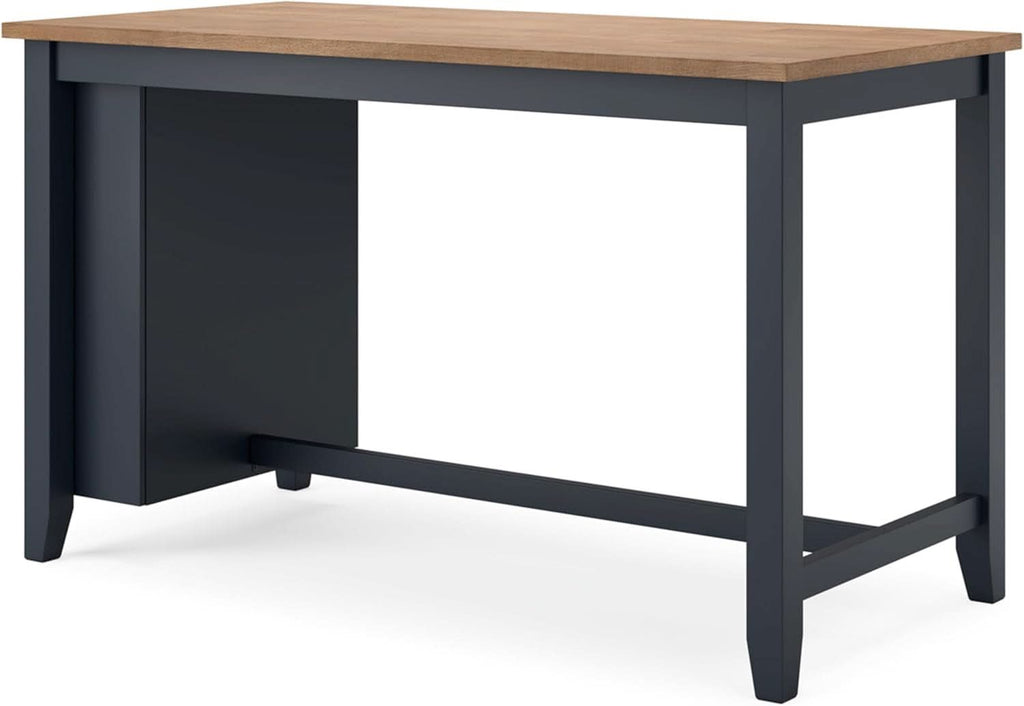 Counter Height Dining Table With Shelves In Blue And Brown