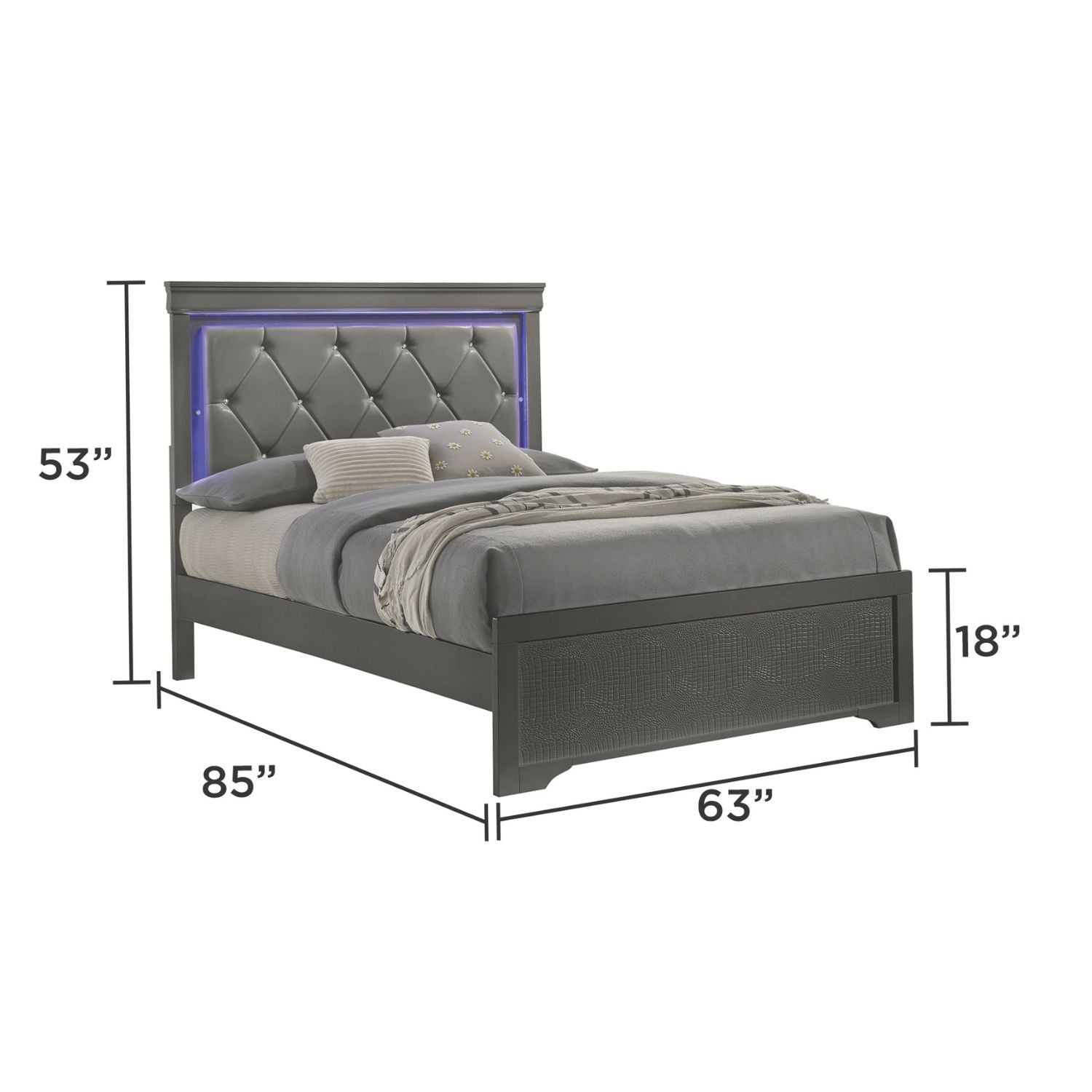 Blaze LED Upholstered Bedroom Set