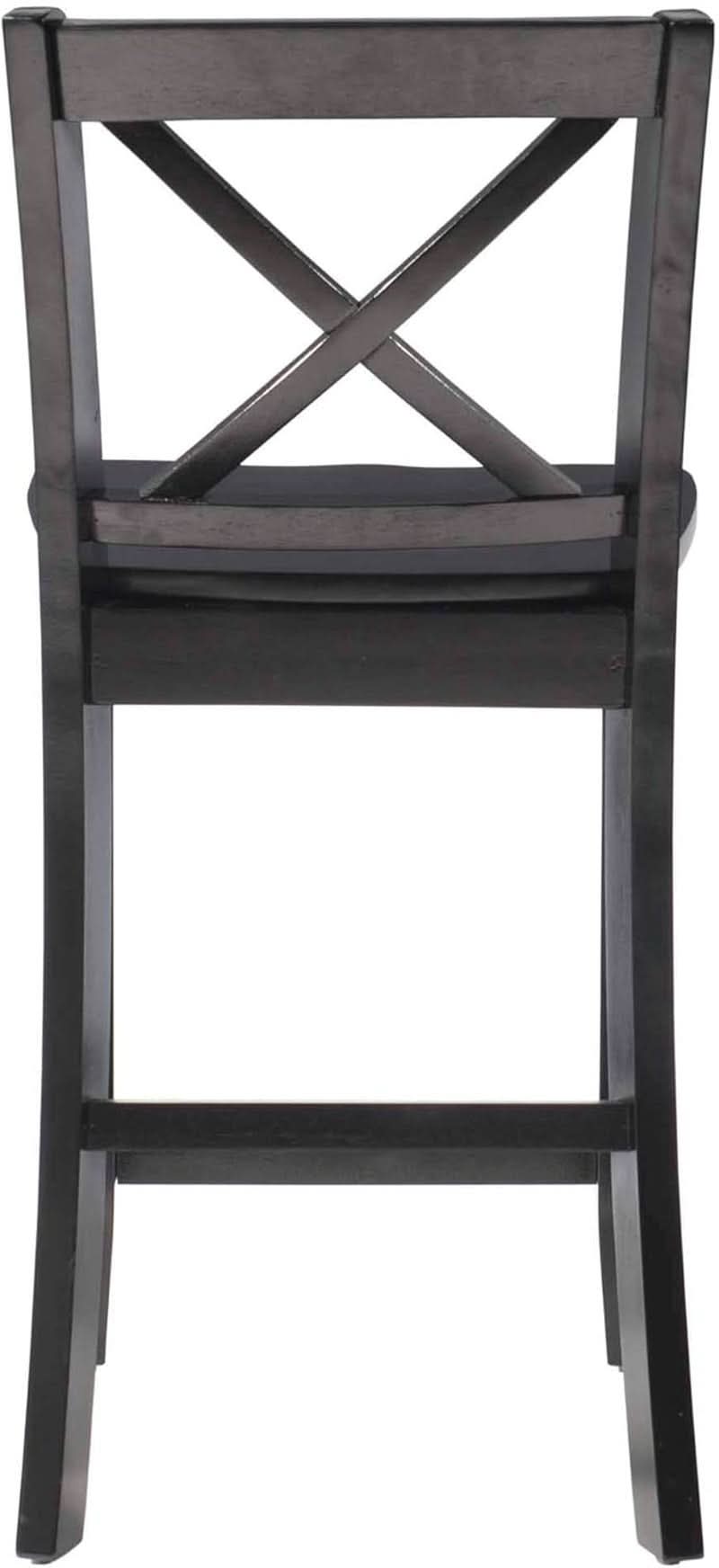Black X Back Counter Stool 16W 37H Rubberwood Bar Stool