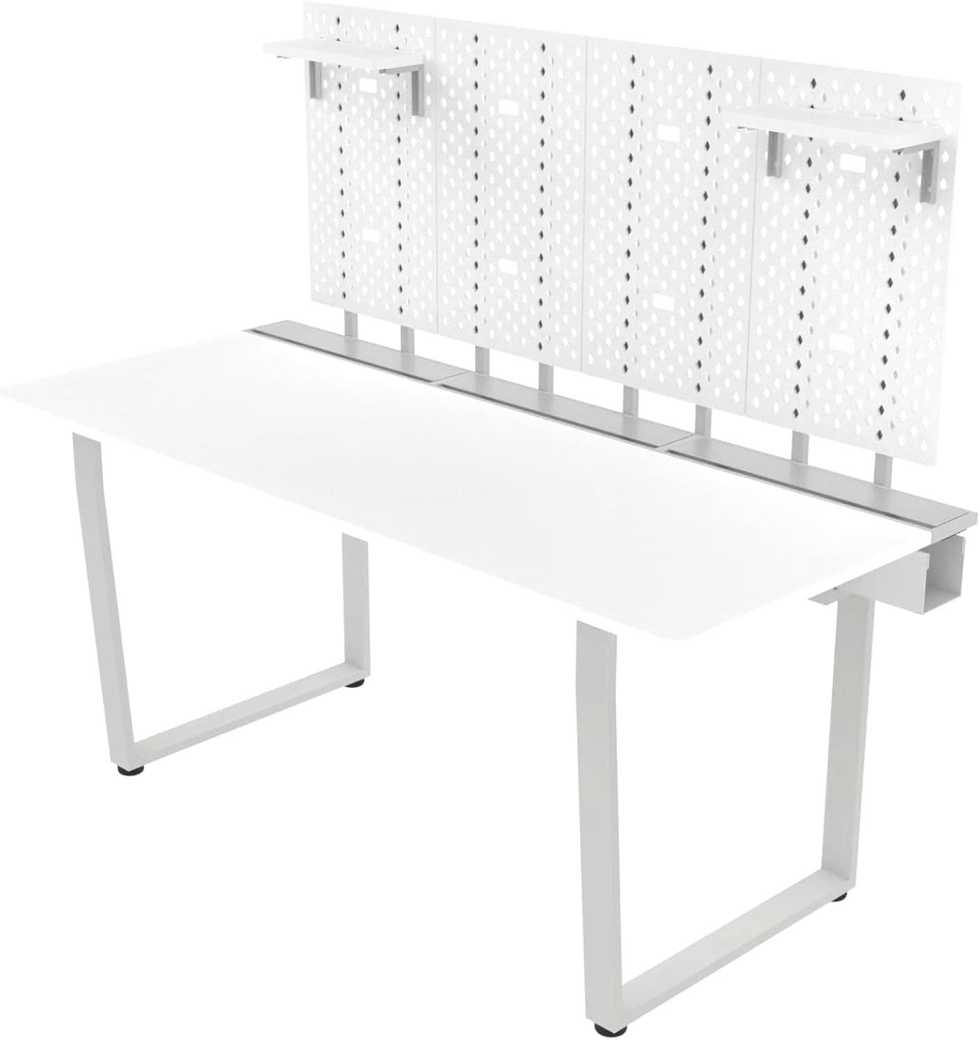 Large Gaming Desk with Pegboard and Cable Management