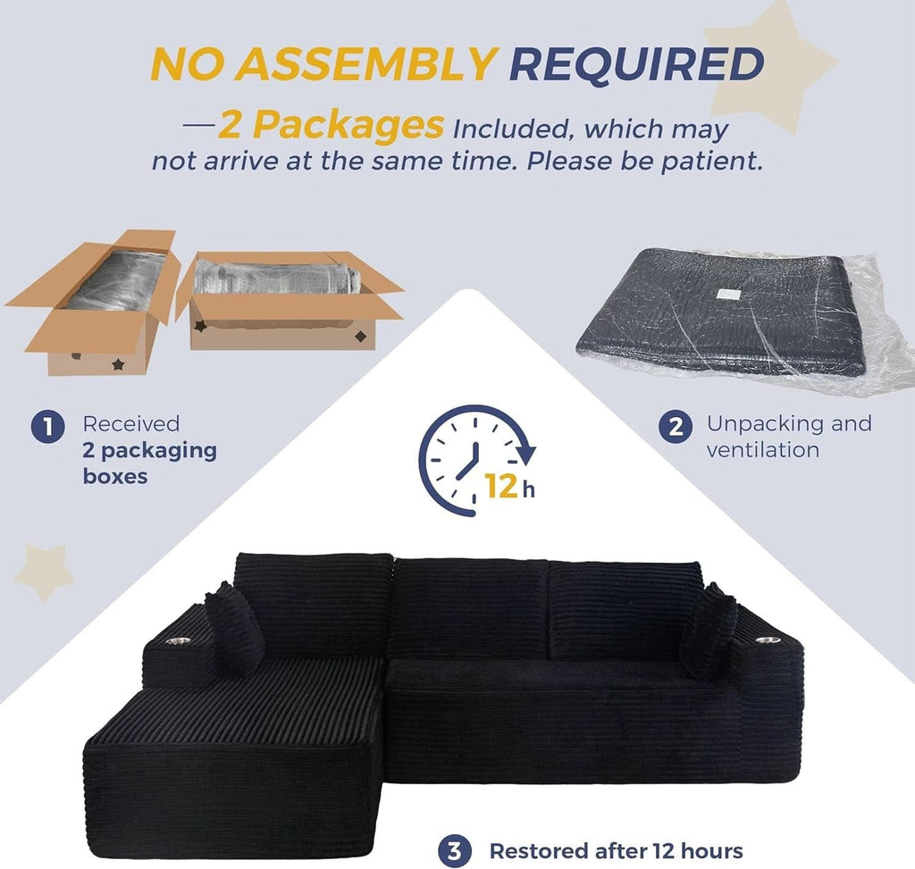 Large Modular Sectional Sofa with L-Shape Chaise