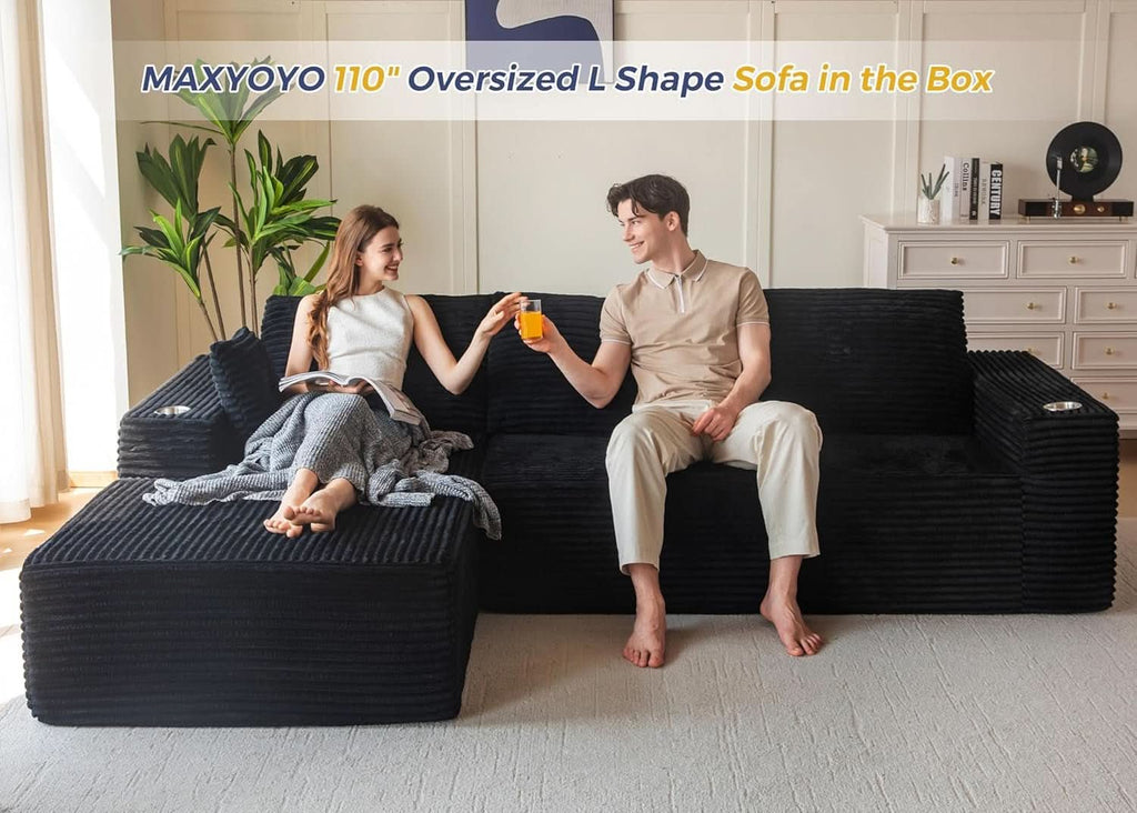 Large Modular Sectional Sofa with L-Shape Chaise