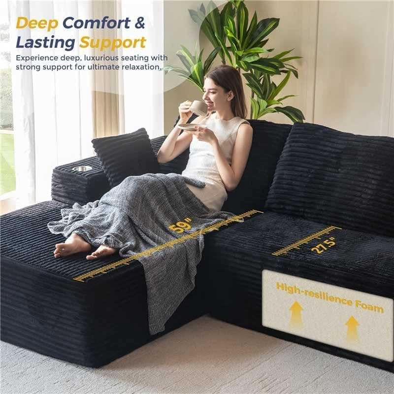 Large Modular Sectional Sofa with L-Shape Chaise