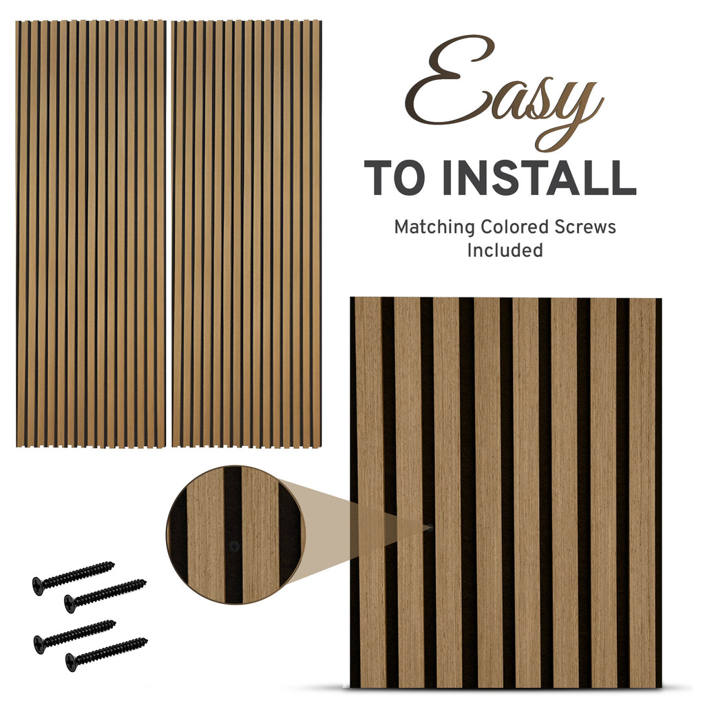 Oak Wood Slat Wall Panels – 2 Pack