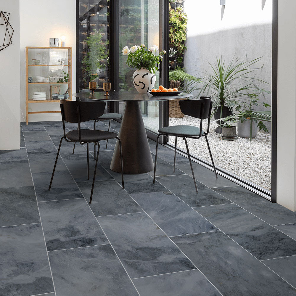 Luna Sky Gray Marble Polished Wall and Floor Tile 12"x24"