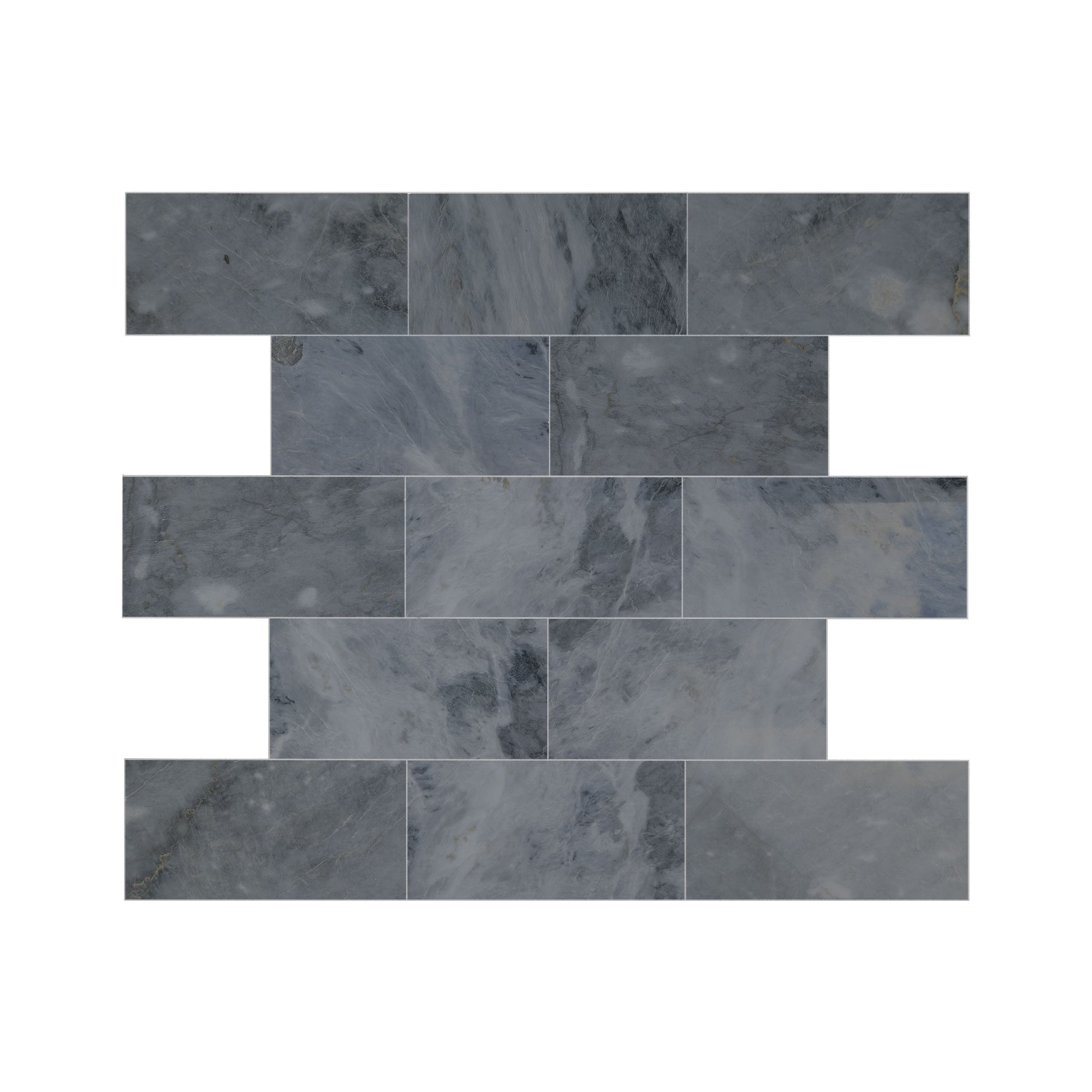 Luna Sky Gray Marble Polished Wall and Floor Tile 12"x24"