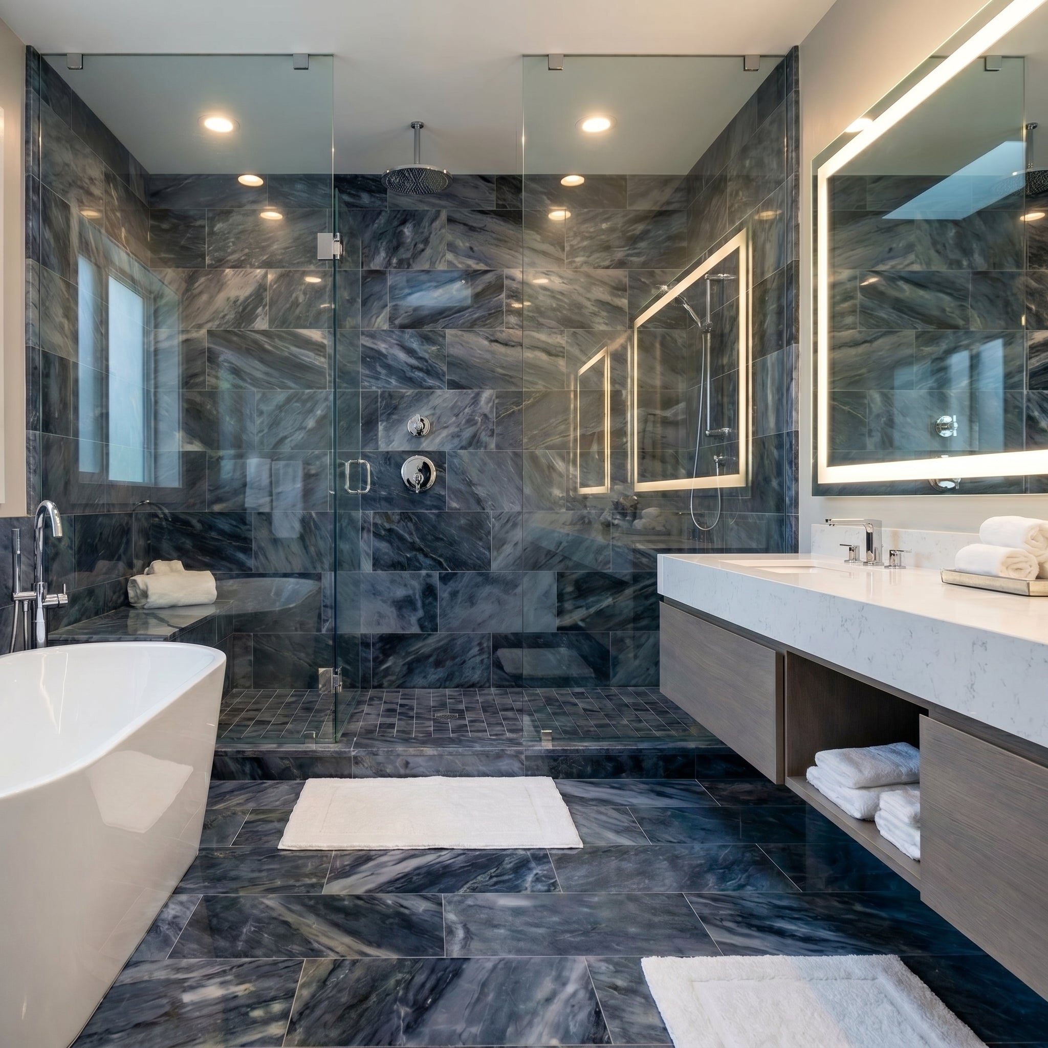 Luna Sky Gray Marble Polished Wall and Floor Tile 12"x24"