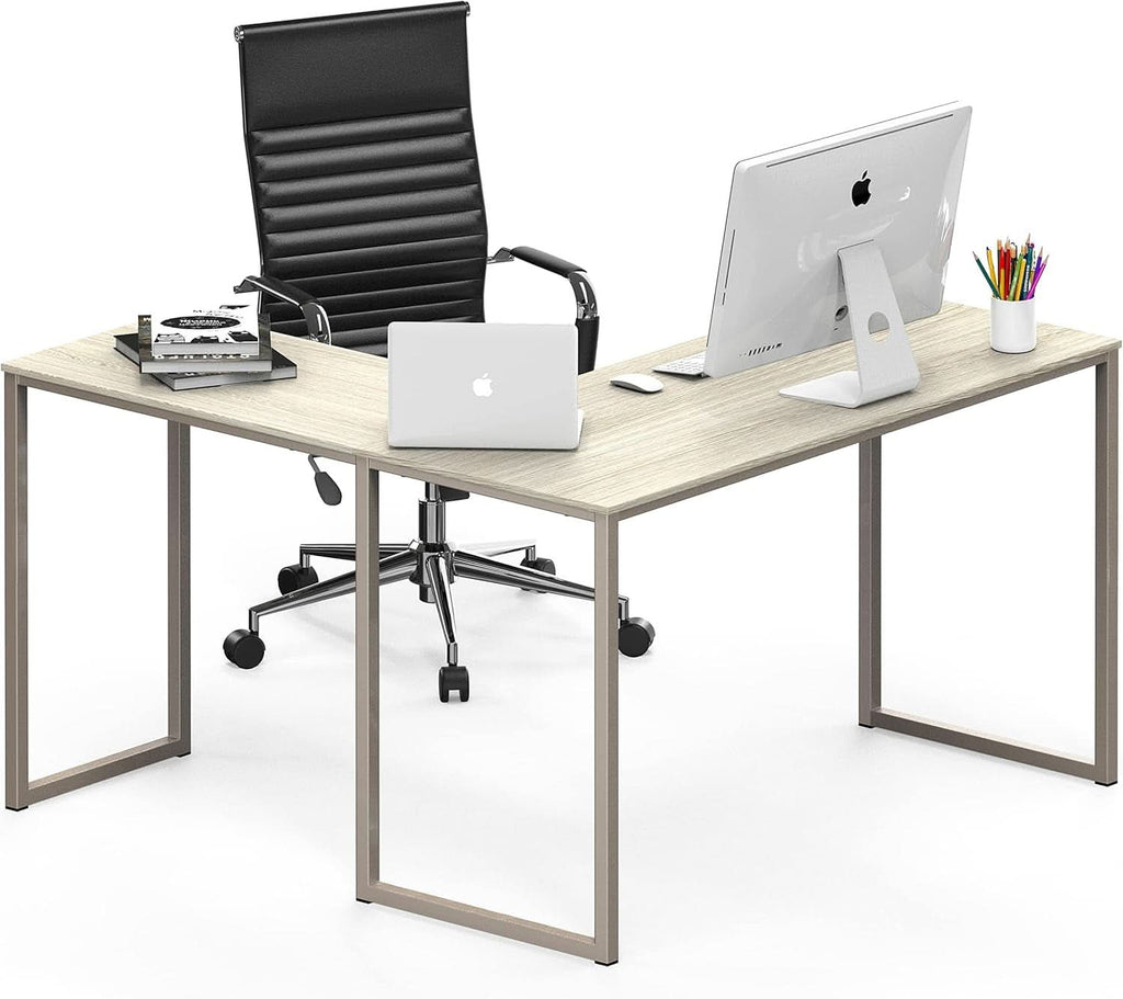 L Shaped Desk 48 X 48 Inches Maple Finish Home Office Desk