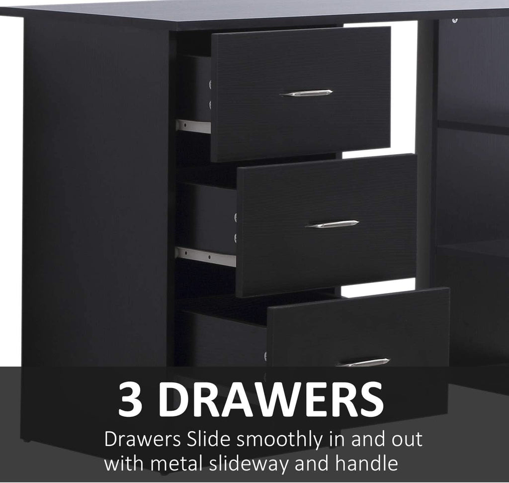 Modern 47 Inch Computer Desk With Storage Shelves