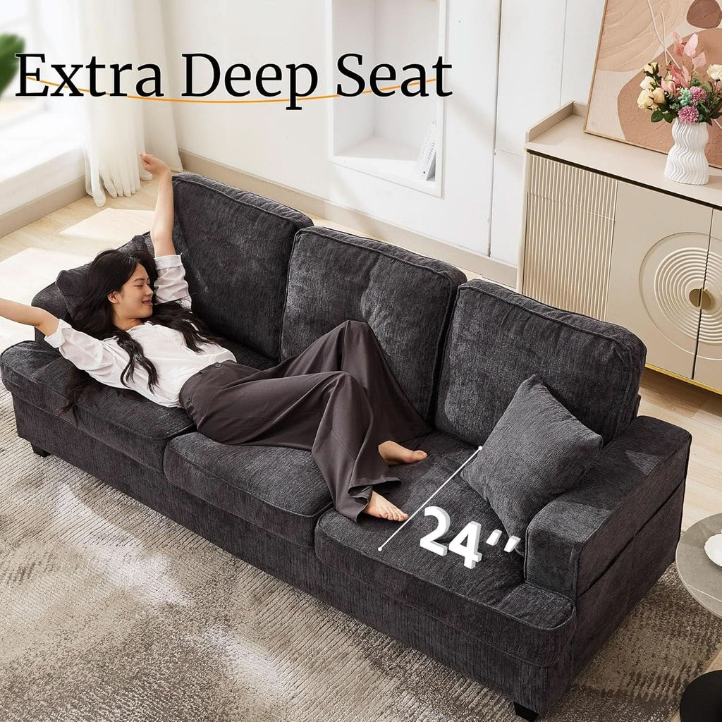 Modern Deep Seat Grey Loveseat