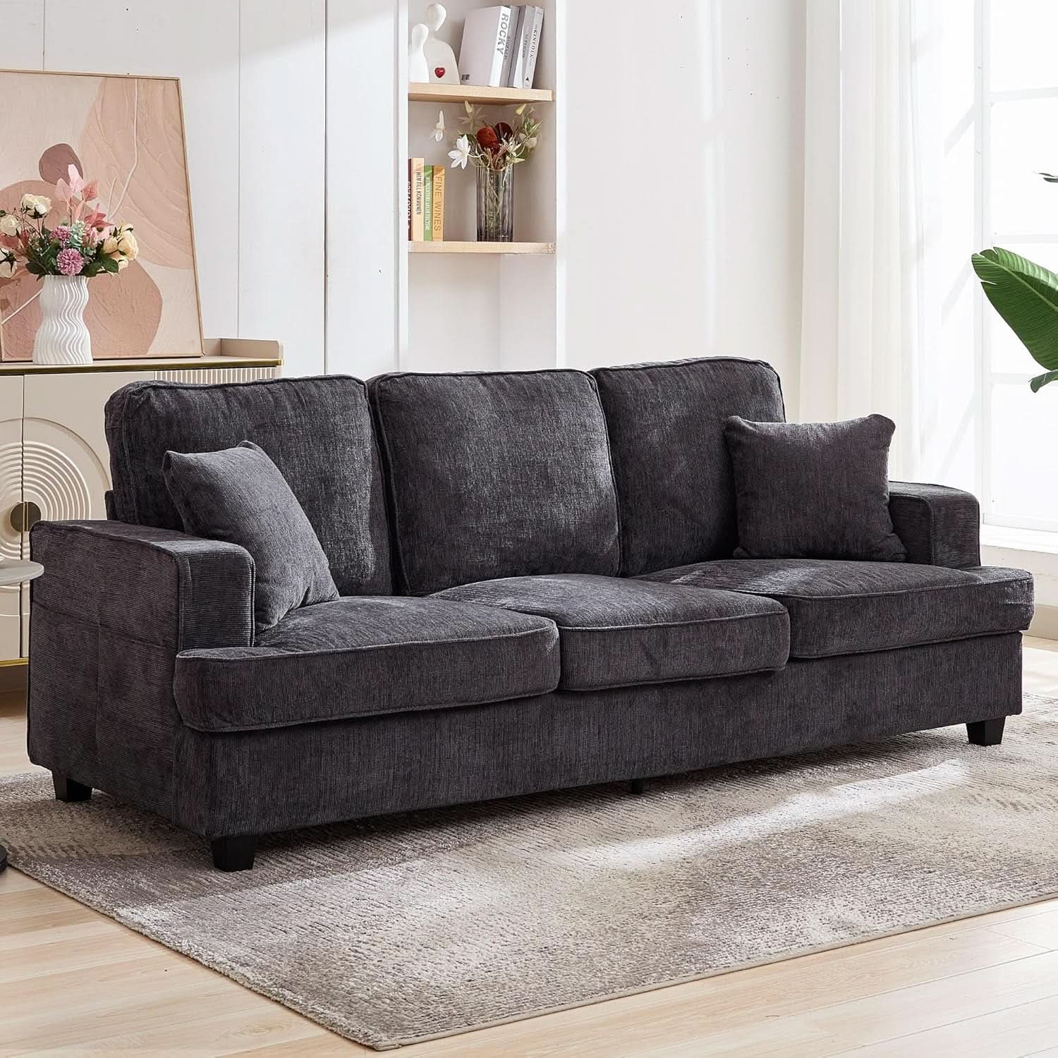 Modern Deep Seat Grey Loveseat