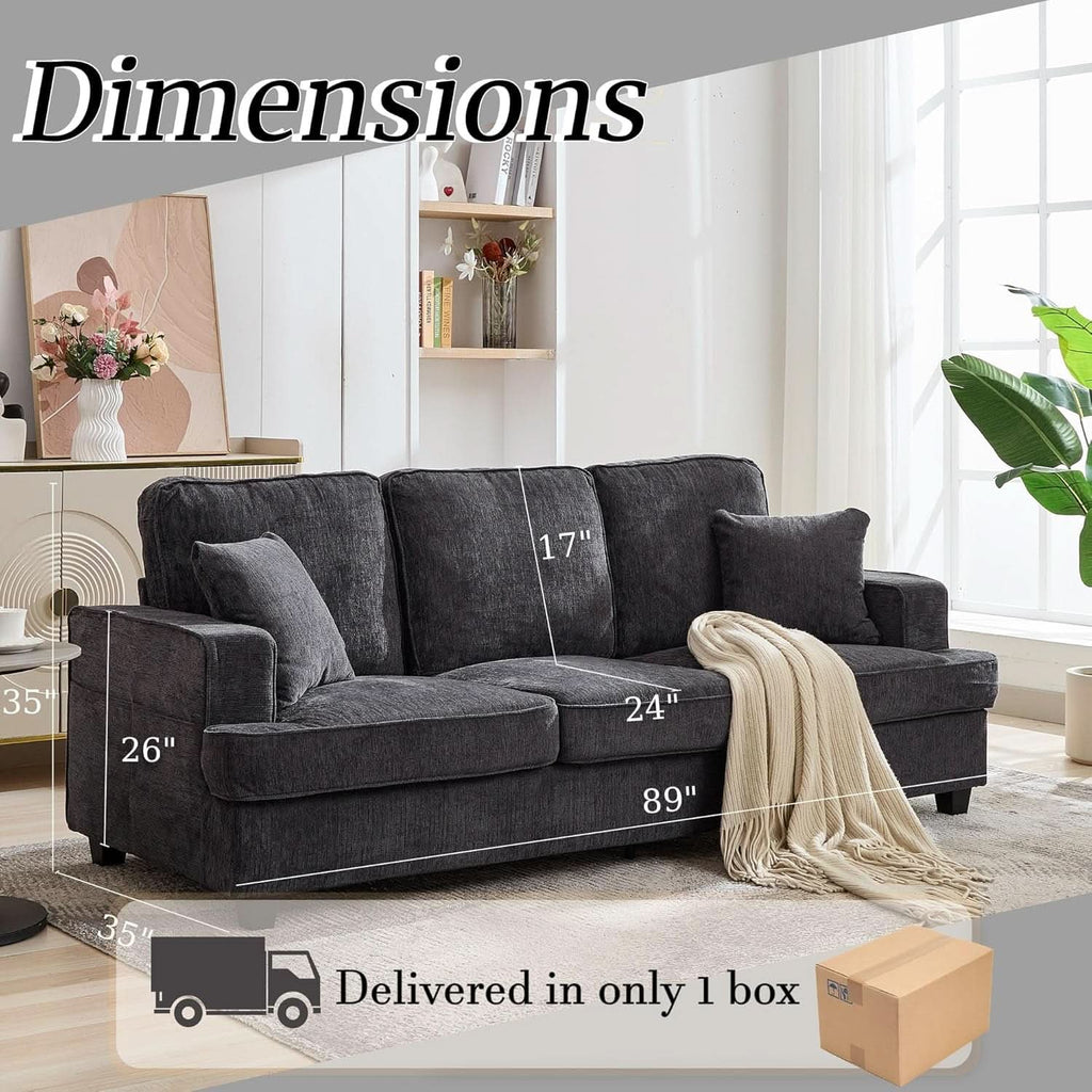 Modern Deep Seat Grey Loveseat