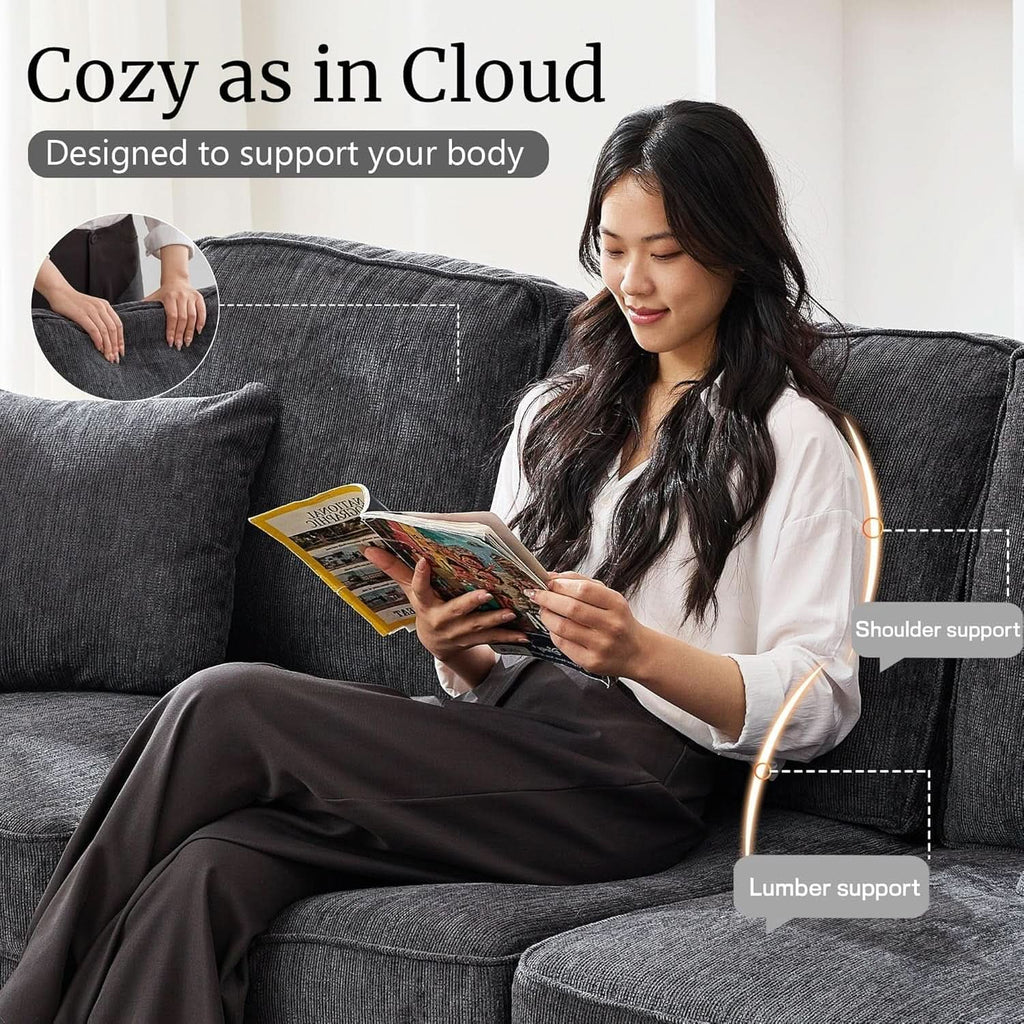 Modern Deep Seat Grey Loveseat