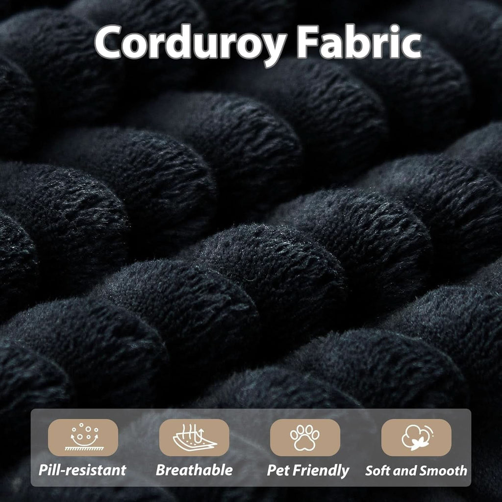 Black L-Shaped Cloud Sectional Sofa