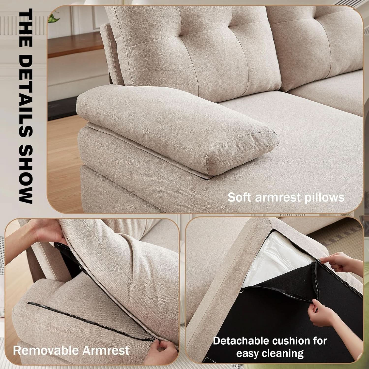 Modern U-Shaped Sectional Sofa with Double Chaise