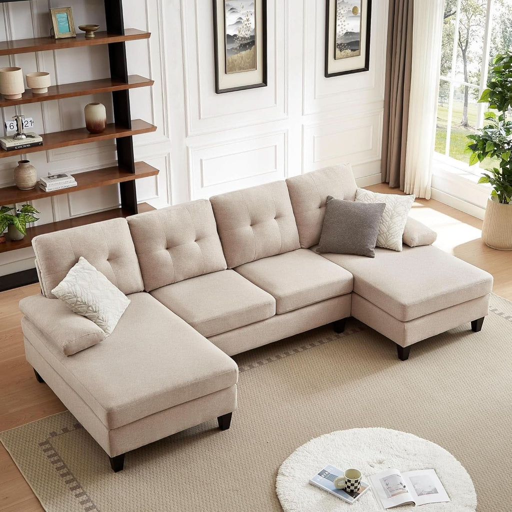 Modern U-Shaped Sectional Sofa with Double Chaise