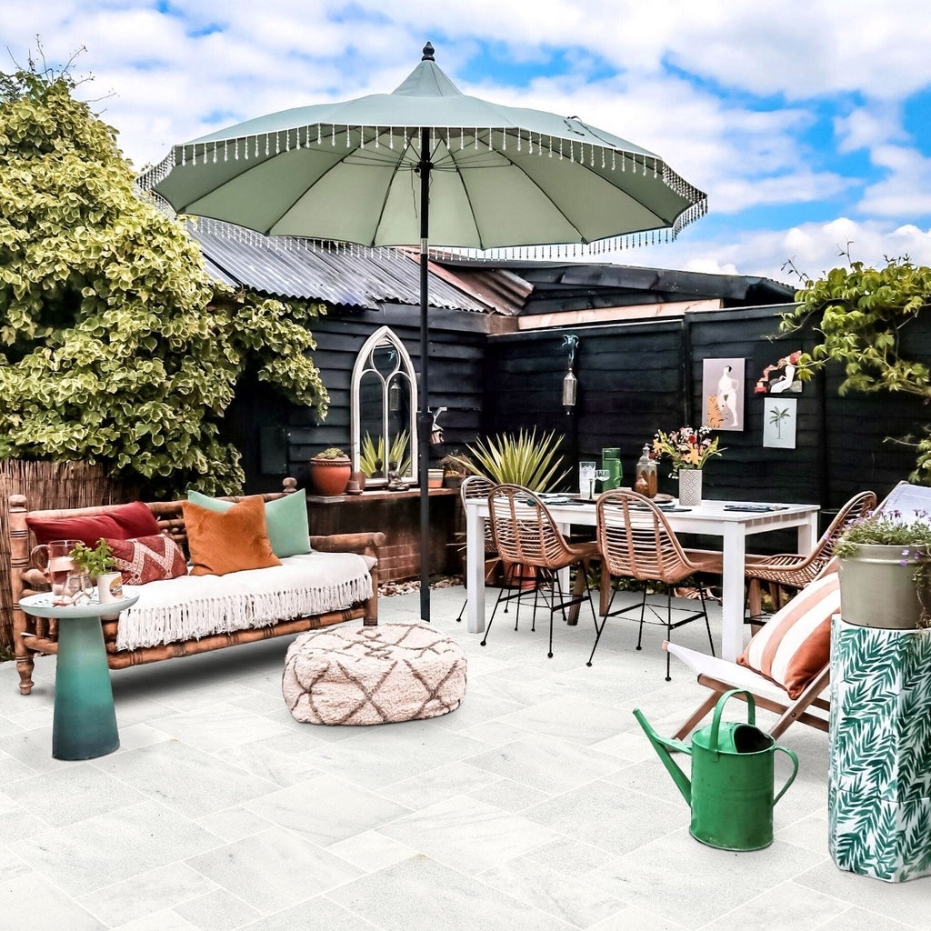 Turkish Carrara White Marble Leathered Pavers