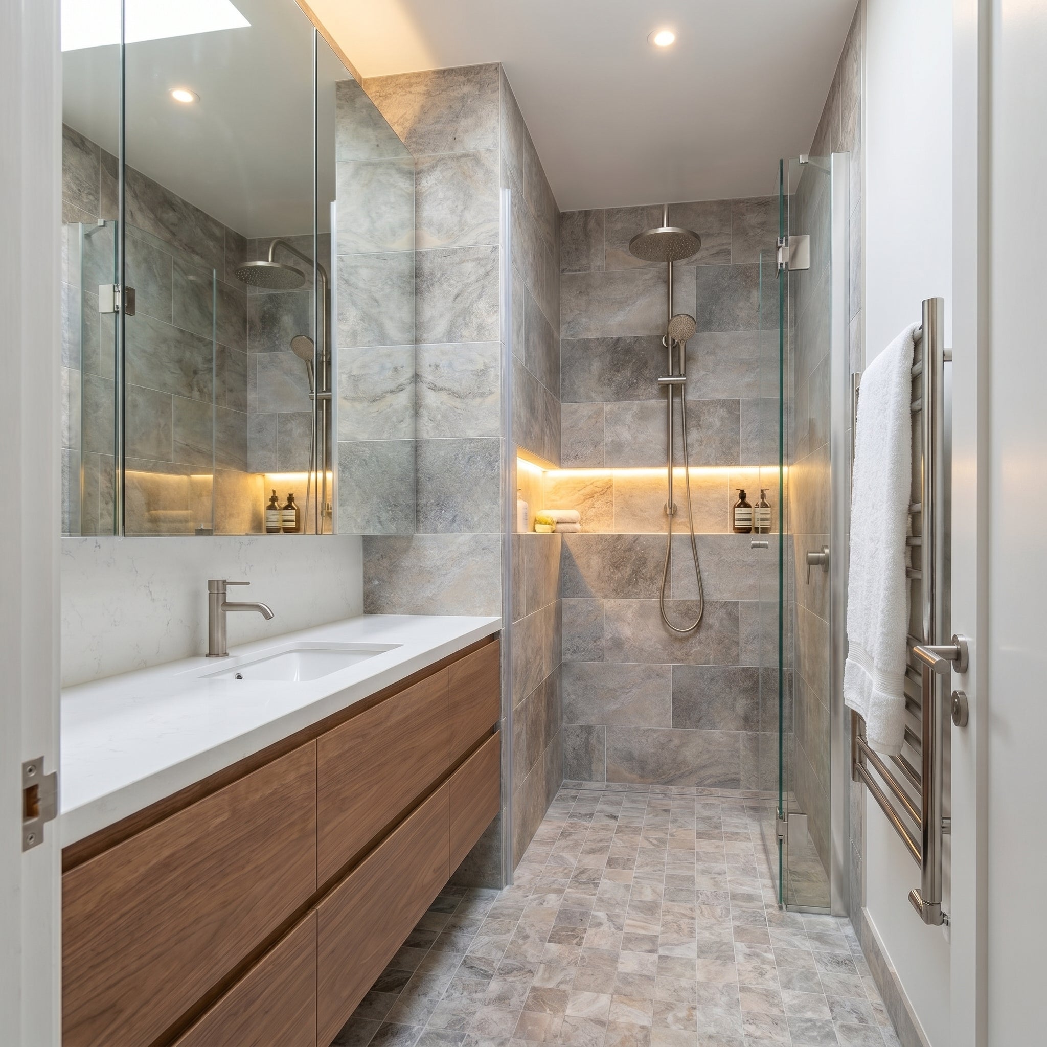 Silver Travertine Floor and Wall Tile
