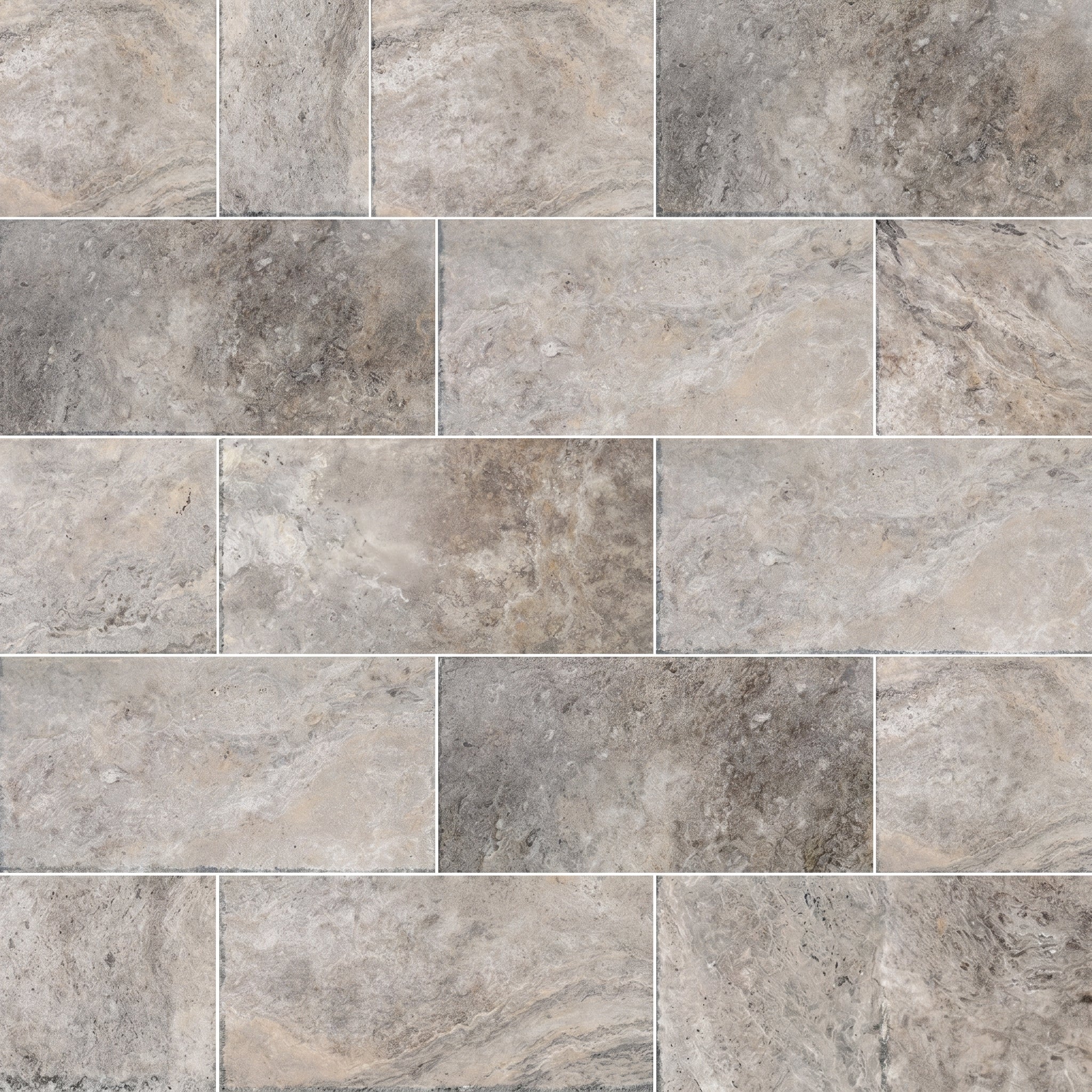Silver Travertine Floor and Wall Tile