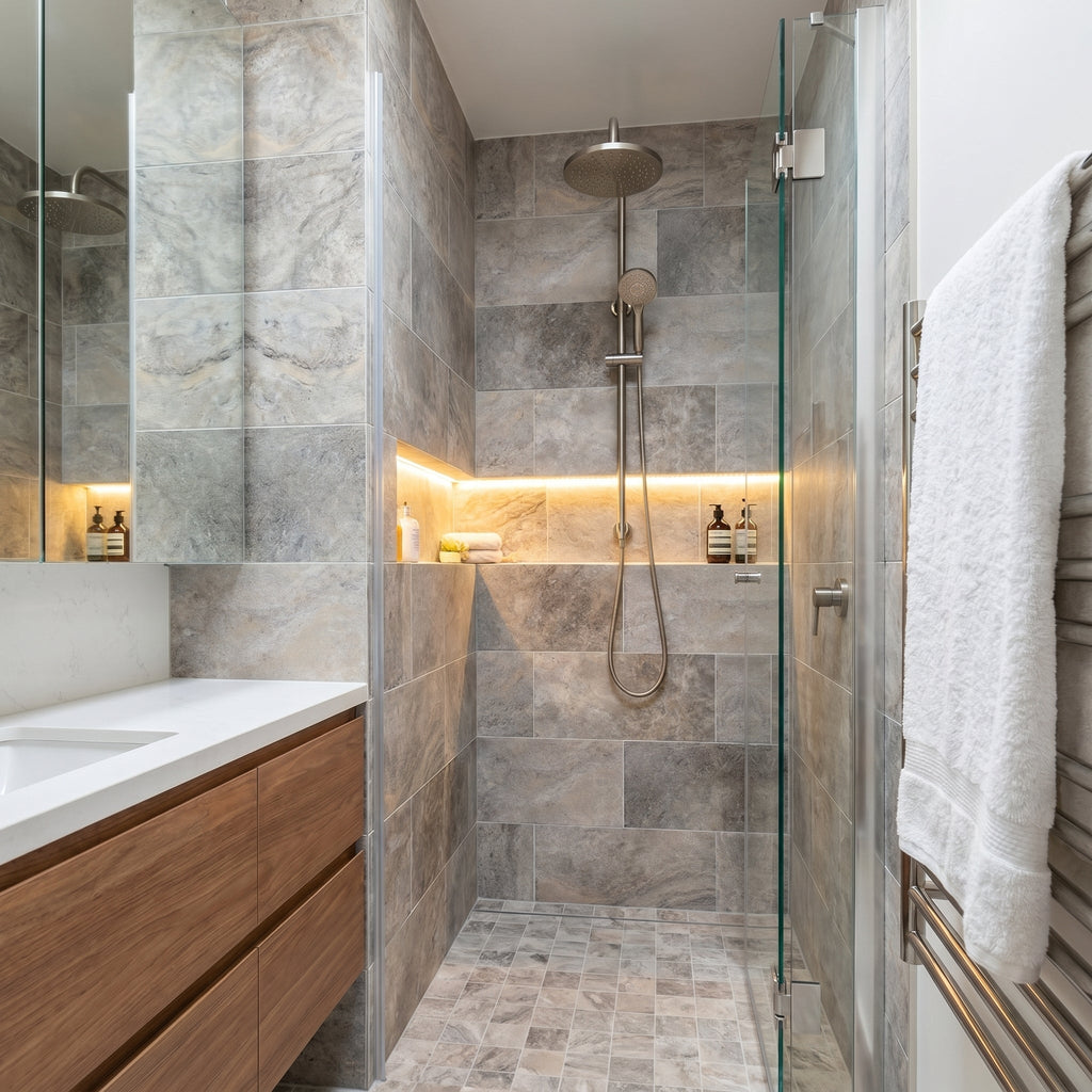Silver Travertine Floor and Wall Tile