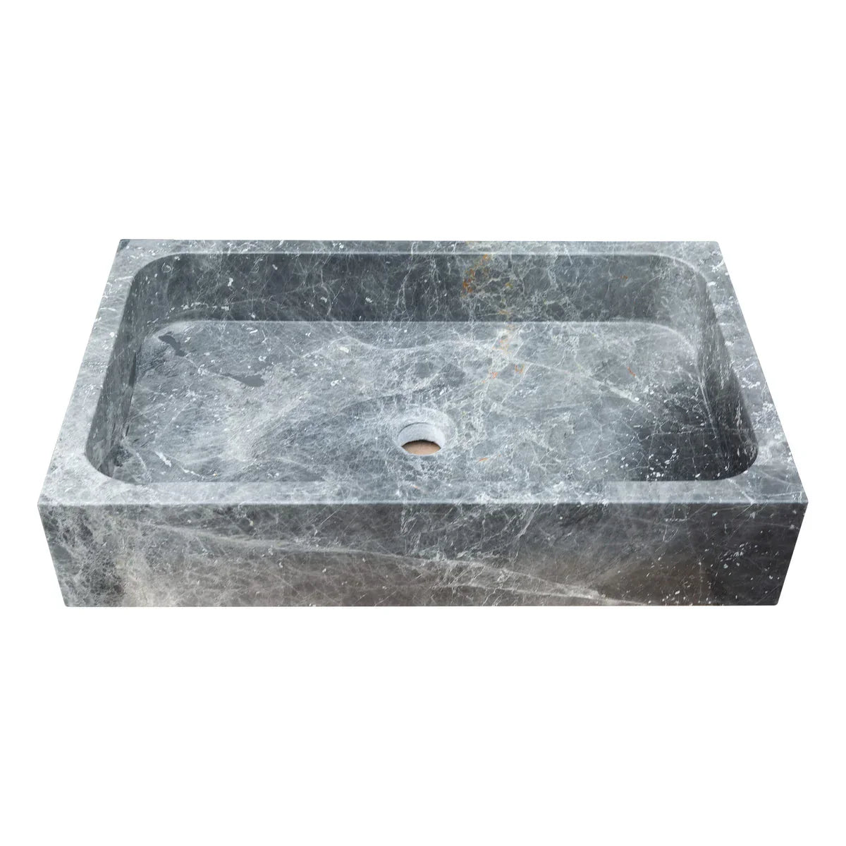 Sirius Gray Marble Rectangular Above Vanity Bathroom Sink (W)15" (L)24" (H)5" - In Stock