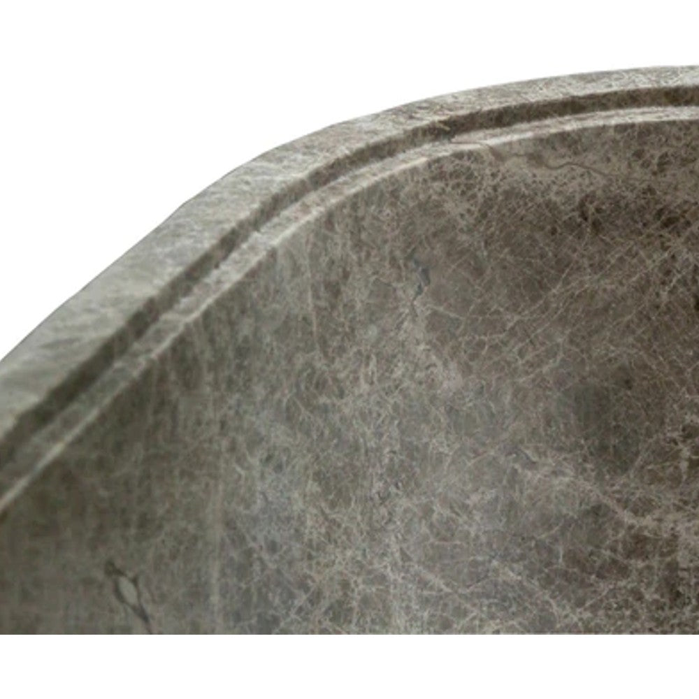 Tundra Gray Marble Bathtub Hand-carved from Solid Marble Block (W)29.5" (L)67" (H)19.5"